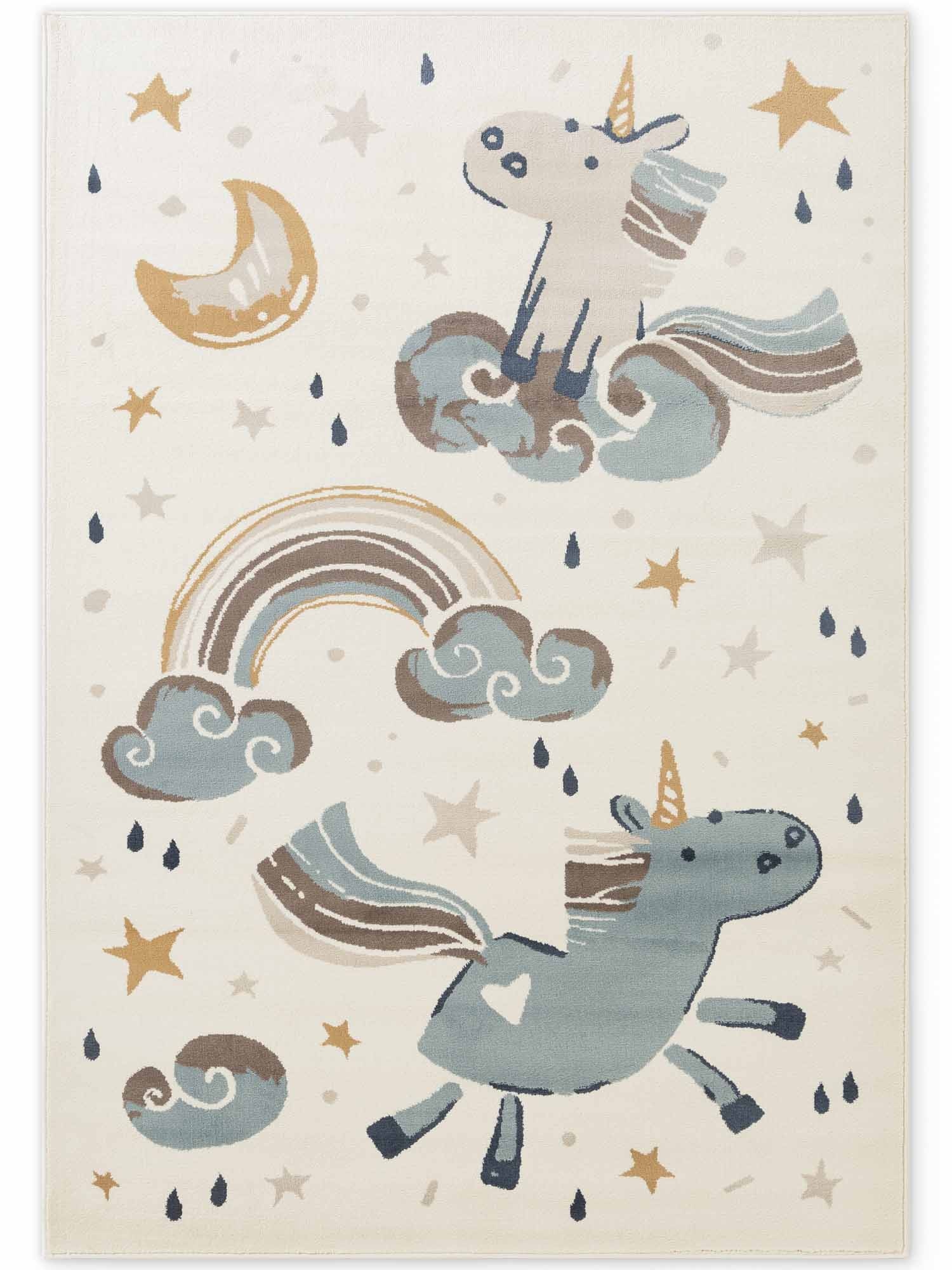 HANSE Home Tapis pour enfants »Einhorn« Rectangulaire 10 mm Höhe Pflegeleicht, Weich, Kinderzimmer, Spielteppich, Spielunterlage