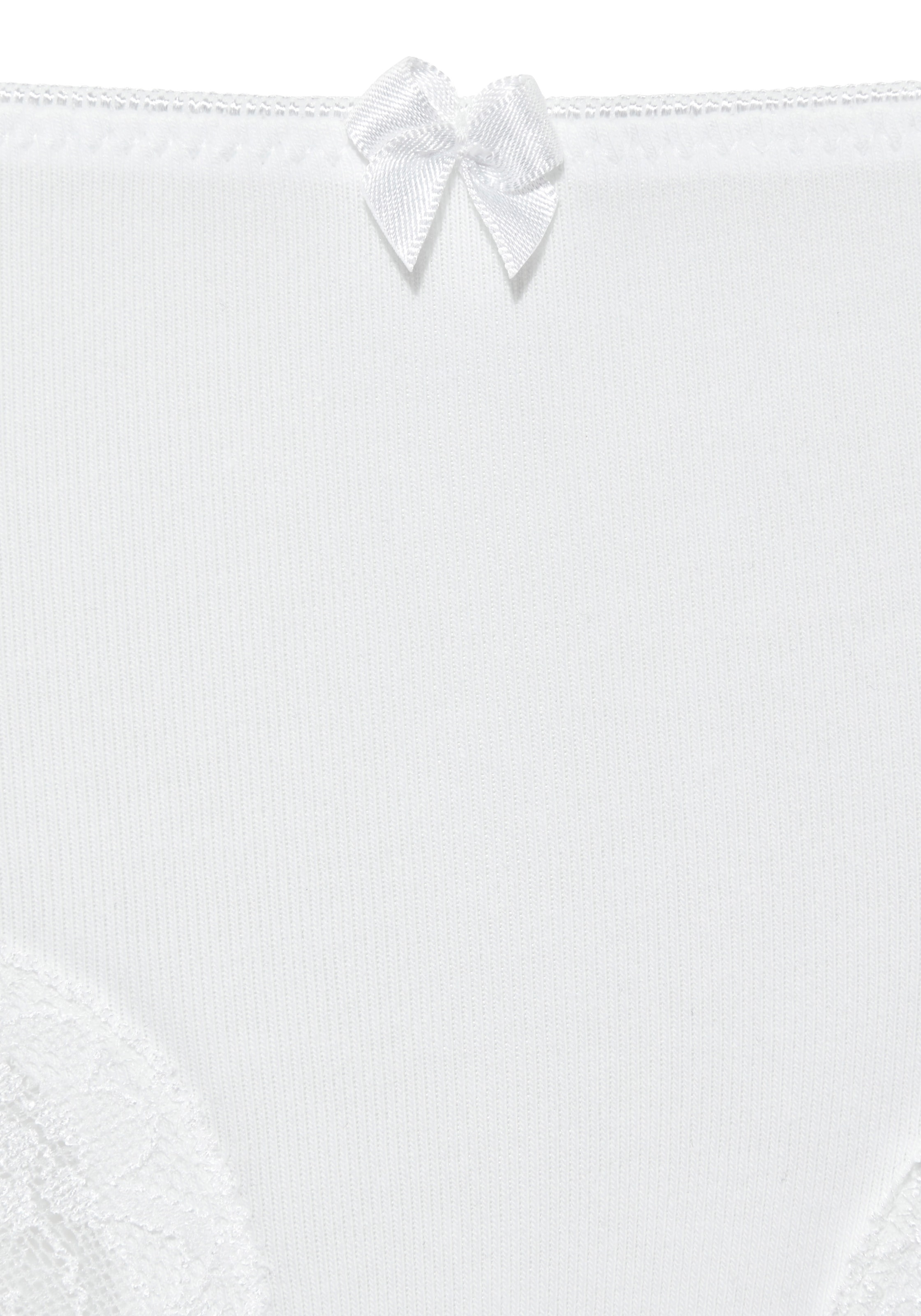 LASCANA Slip 3er-Pack,  aus elastischer Baumwolle mit zarter Spitze