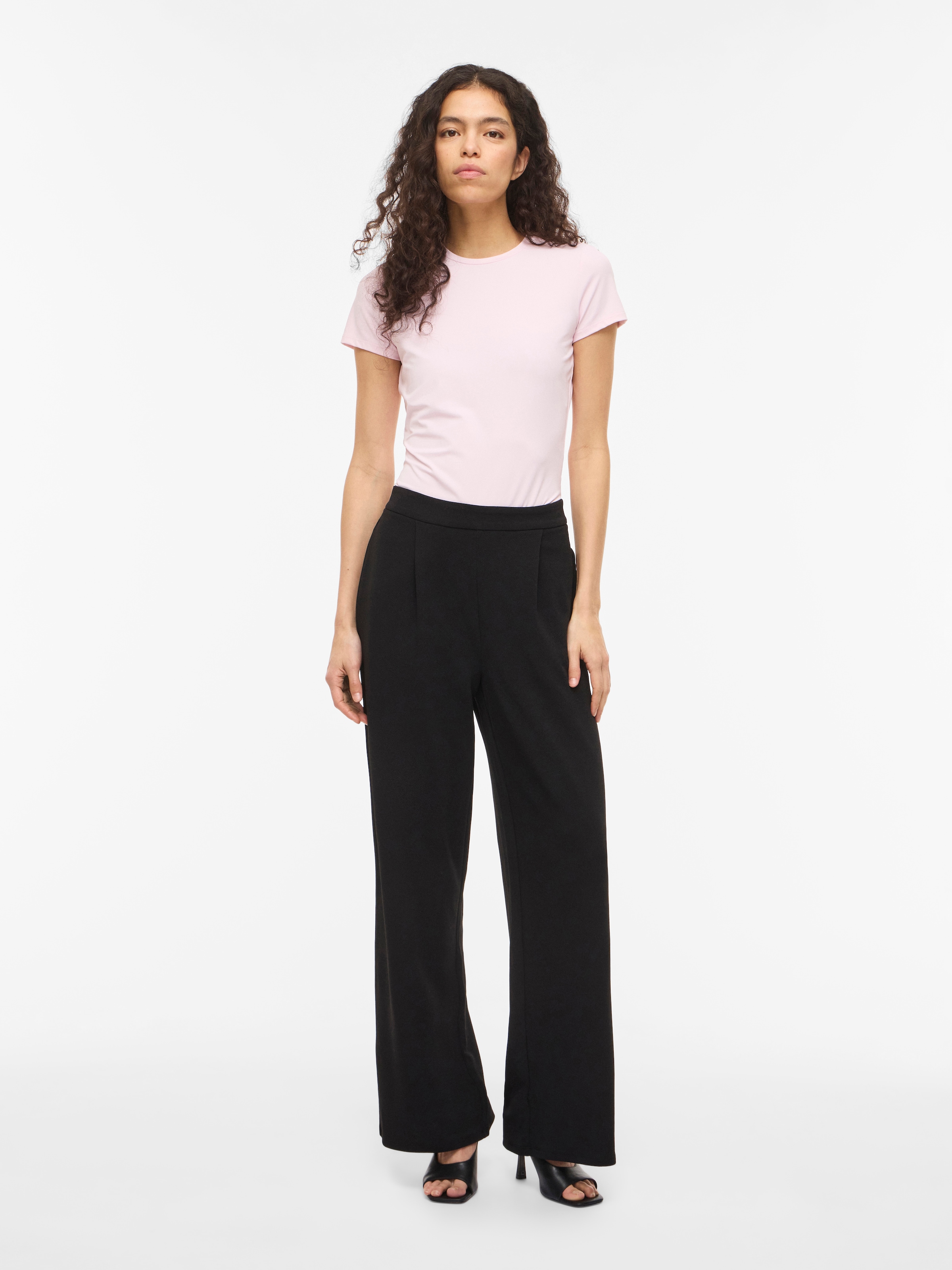 Vila Pantalon à enfiler »VIBENNE HW WIDE PLEAT JRS PANTS - NOOS«  mélange de matériaux
