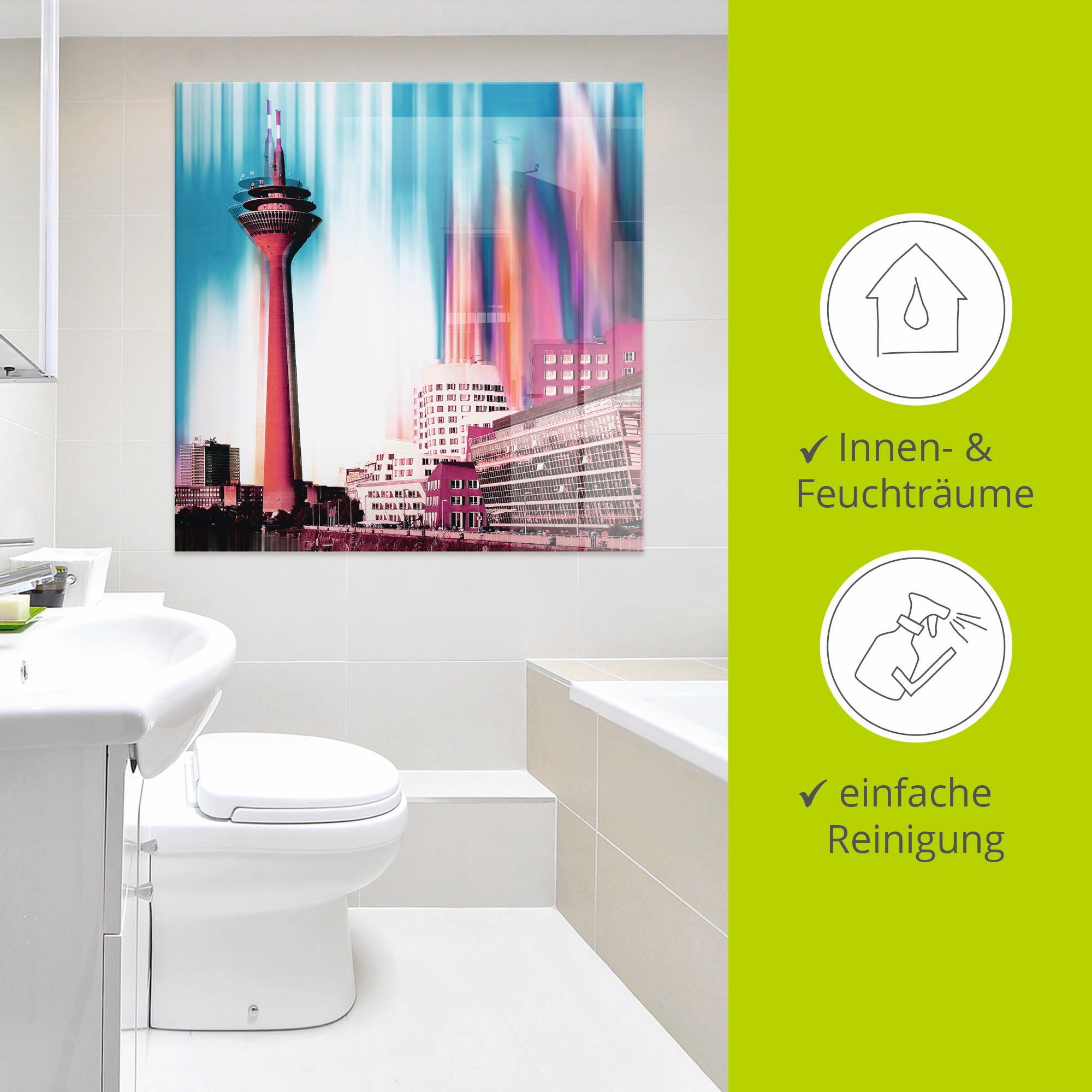 Artland Glasbild »Düsseldorf Skyline Collage I« Deutschland 1 Stk. tlg. in verschiedenen Grössen