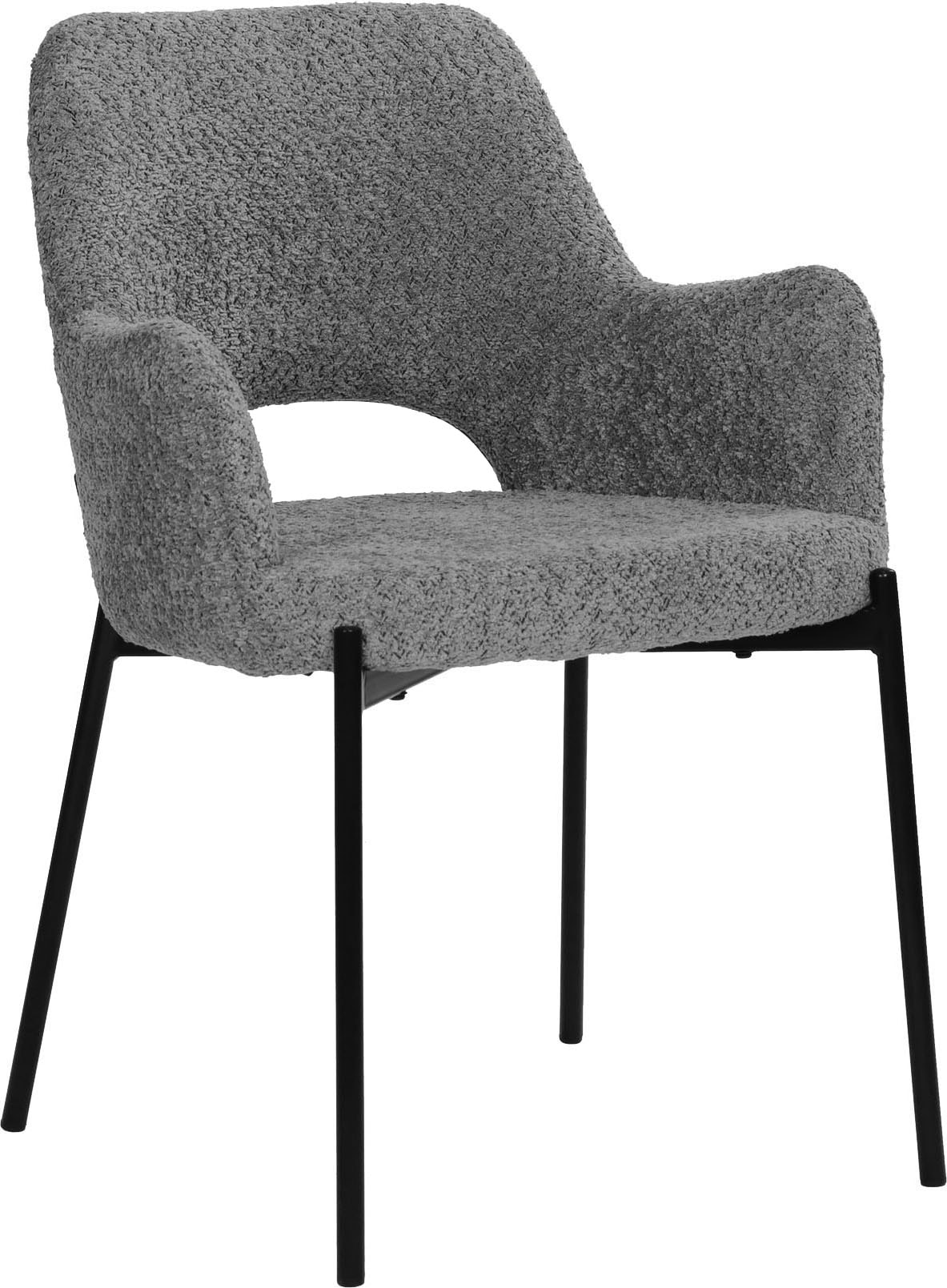 SIT Chaise avec accoudoirs »Kiew 2er-Set Bouclé Esszimmerstühle mit Rücken Cut-Out« (Ensemble) 2 cuisrevêtement bouclé certifié Öko-Tex & design moderne avec découpe au dos