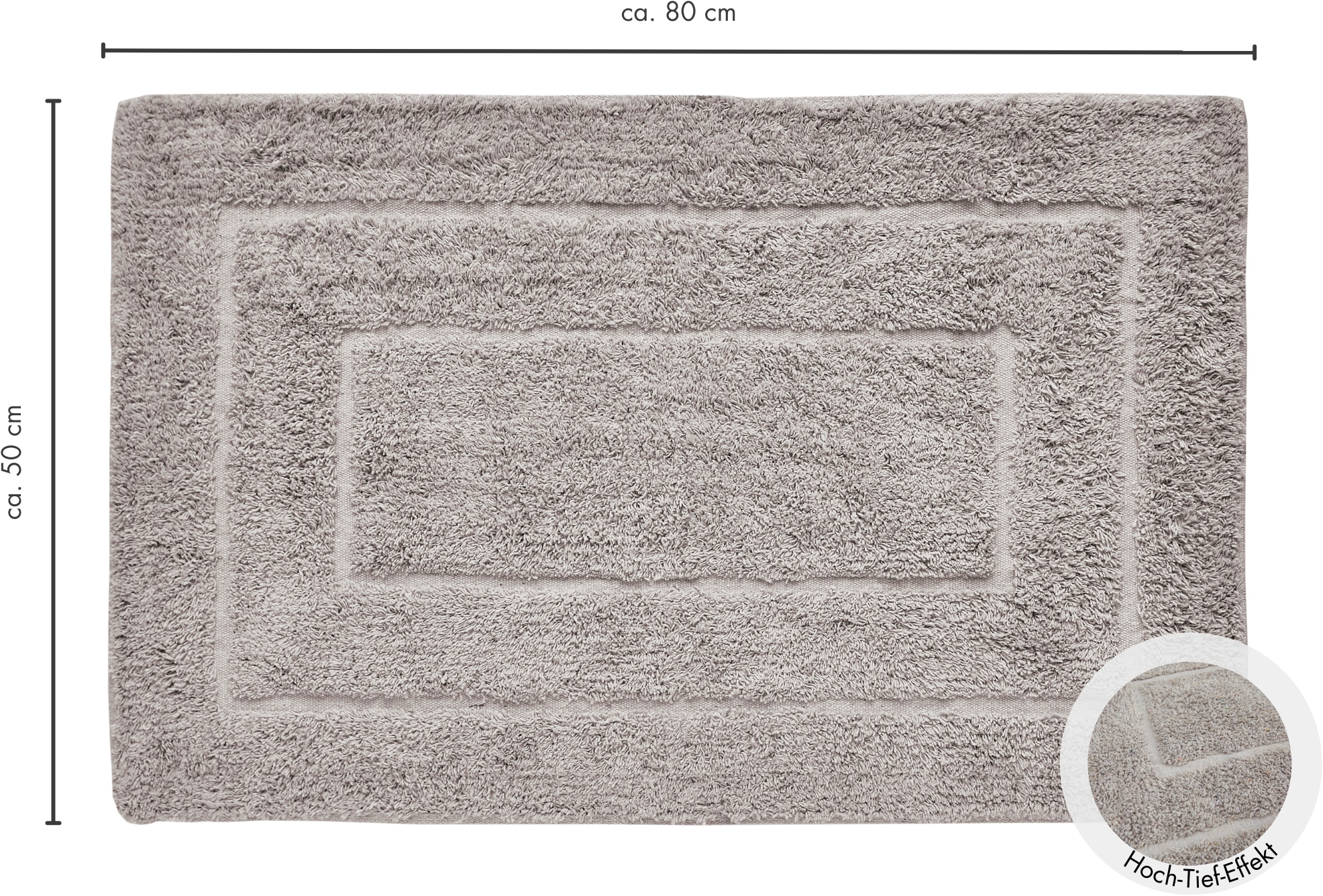 Andiamo Badematte »Havanna, 50xca. 80 cm, Badvorleger, Badezimmer Teppich« Höhe 7,5 mm fussbodenheizungsgeeignet | schnell trocknend Badteppich, Uni Farben, Hoch-Tief Effekt, verschiedene Designs