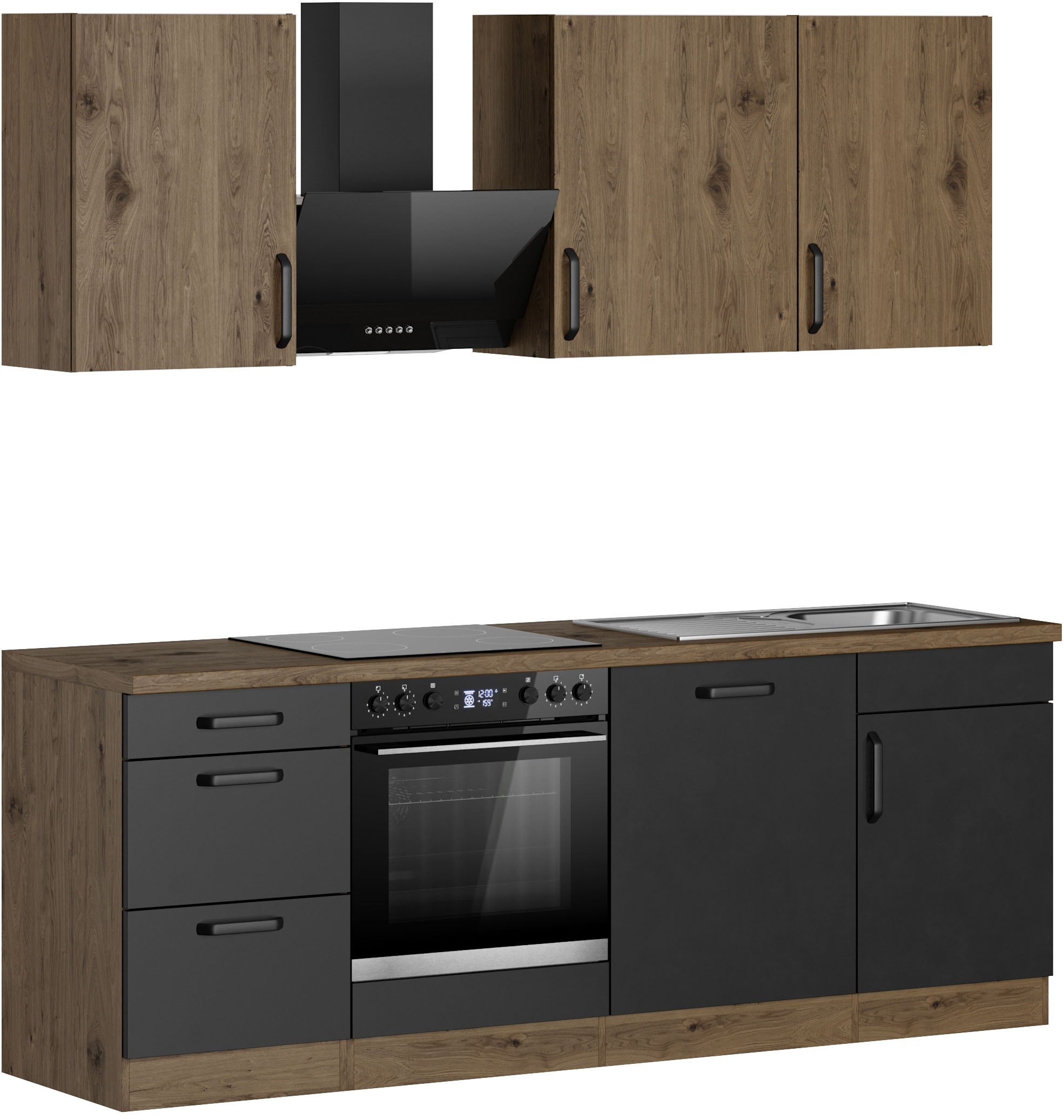 wiho Küchen Küchenzeile »Elba« wahlweise mit Hanseatic E-Geräten, Breite 220 cm