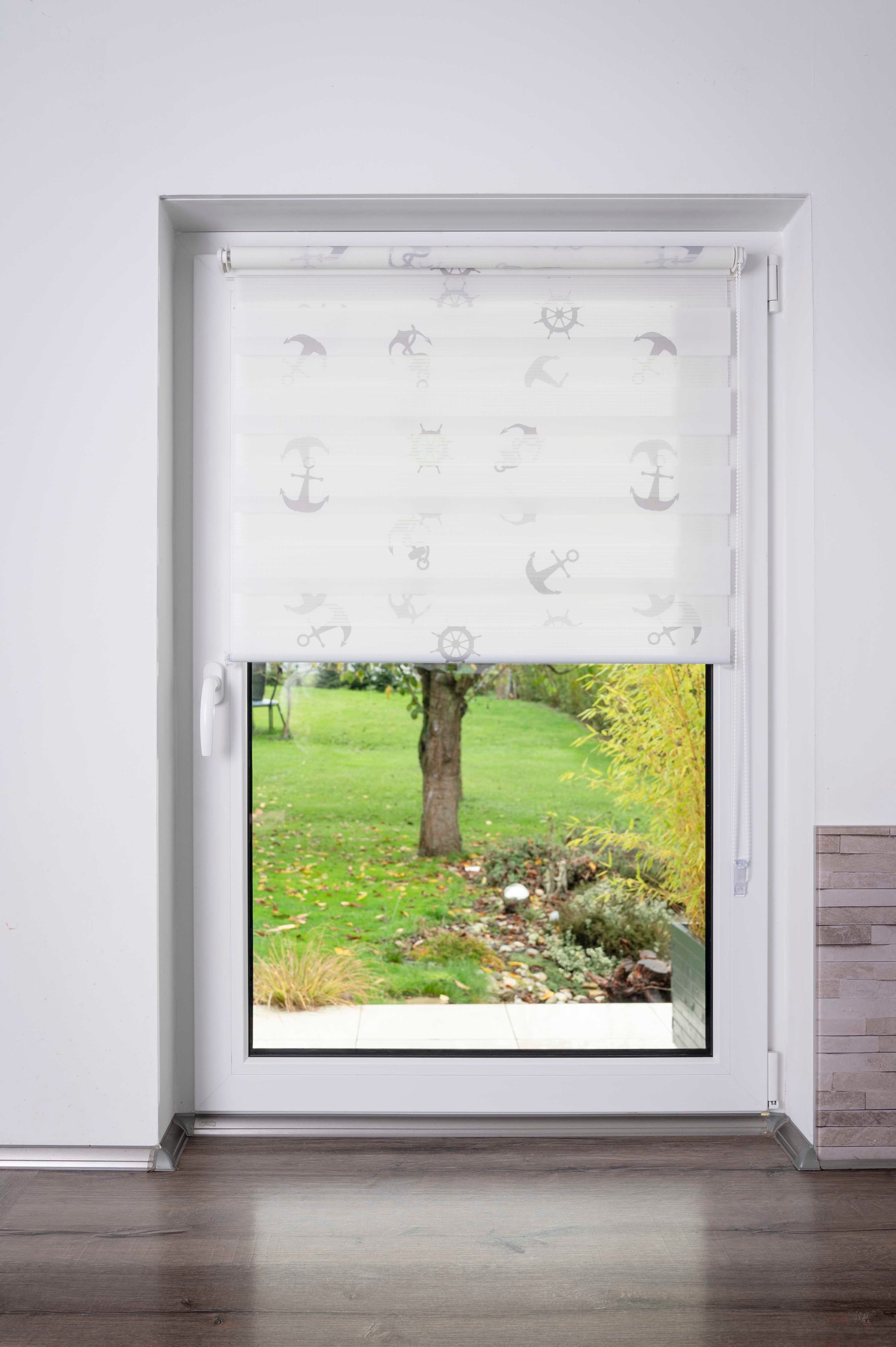 K-HOME Store double »MARITIM bedruckt« protection contre la lumière protection visuelle Aucun perçage requis suspendu librement Klemmfix, imprimé