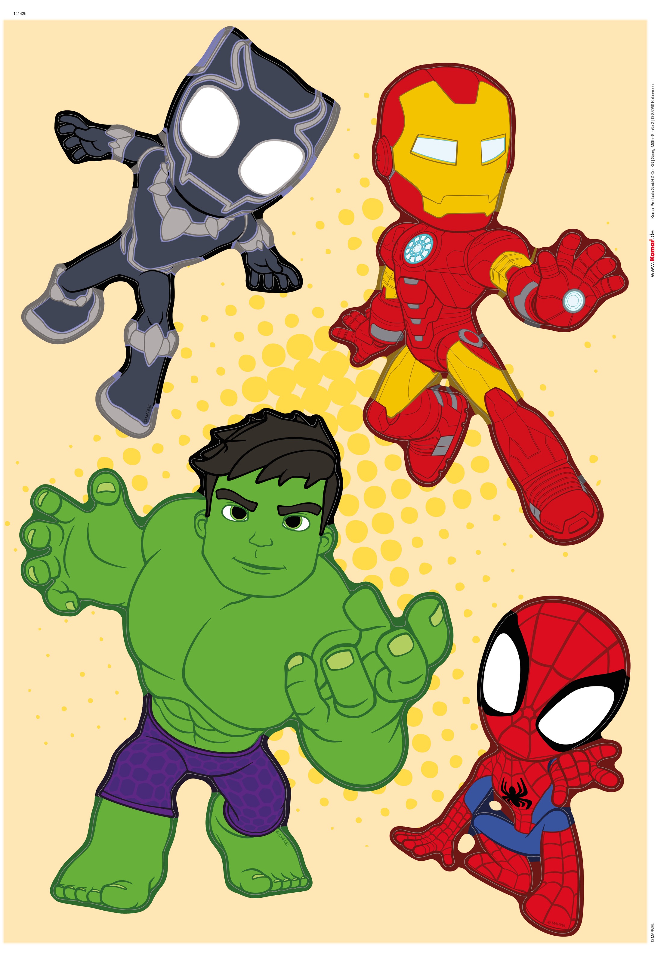 Komar Autocollant mural »Spidey and His Amazing Friends Power Group - Grösse 50 x 70 cm« selbstklebend, Wandsticker, Kinderzimmer