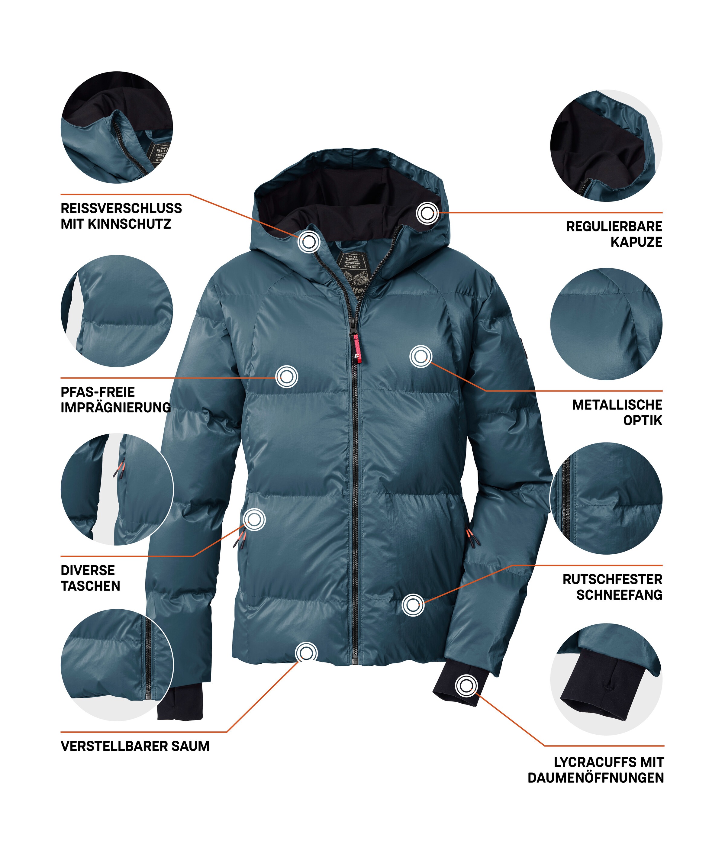 Killtec Steppjacke »KSW 210 GRLS QLTD JCKT« Metallische Optik, wasser- und windabweisend, Teflon EcoElite™