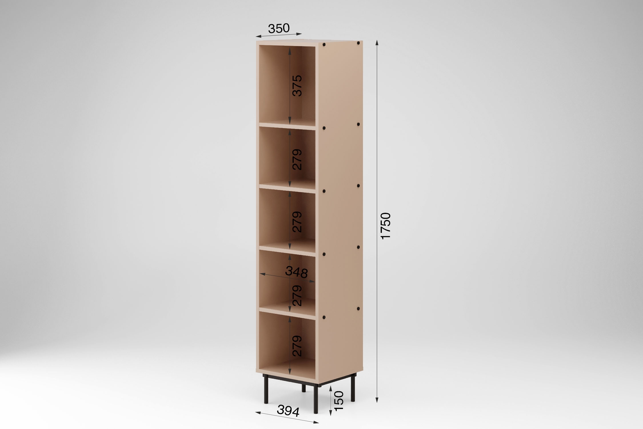 Home affaire Étagère sur pied »Arrocco: Schlankes Regal in 2 Farben mit Metallelementen, stilvoll« B/T/H: 39,4/35/175cm, 5 offene Fächer, viel Platz, Made in Poland