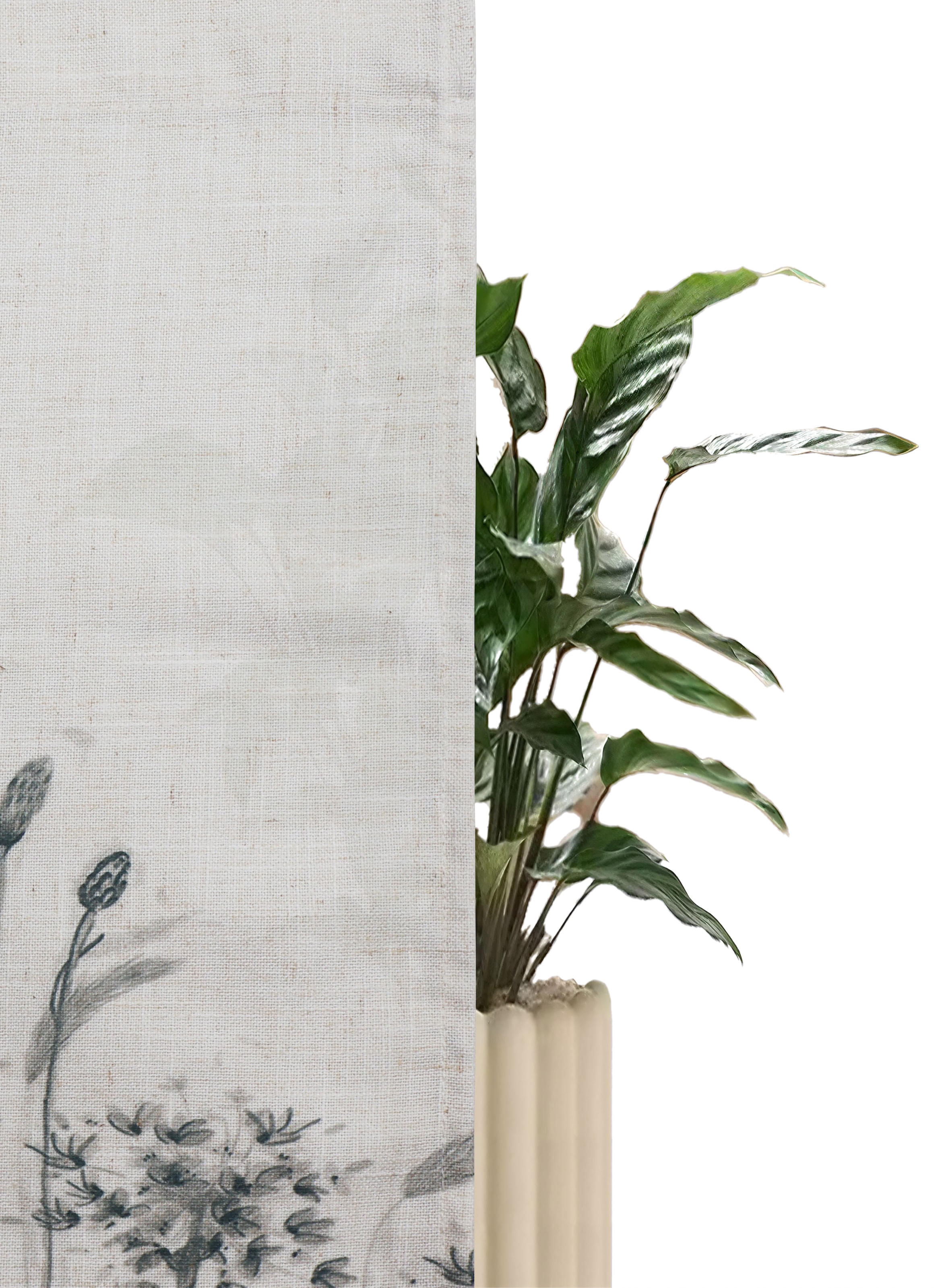 GOODproduct Rideau à vitres »Yllner« Passage tige 1 cuis tlg. aspect lin, motif floral, différentes tailles