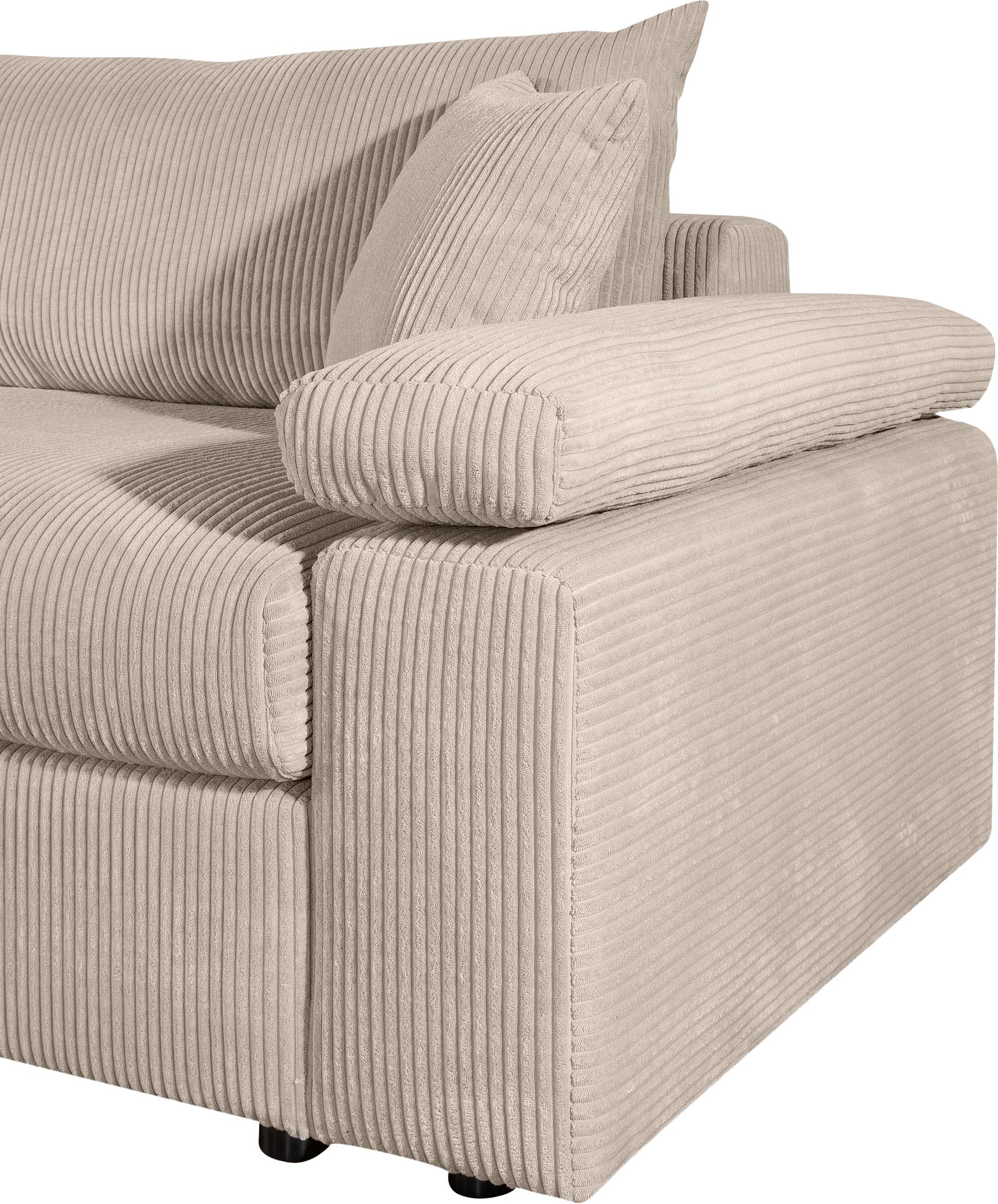 GOODproduct Canapé d'angle »Cosy L-Form, Breite 234 cm, Sitzaufbau im Sandwich-Federkern« mit Kaltschaumauflage, Bezüge in Cord oder Struktur weich wählbar