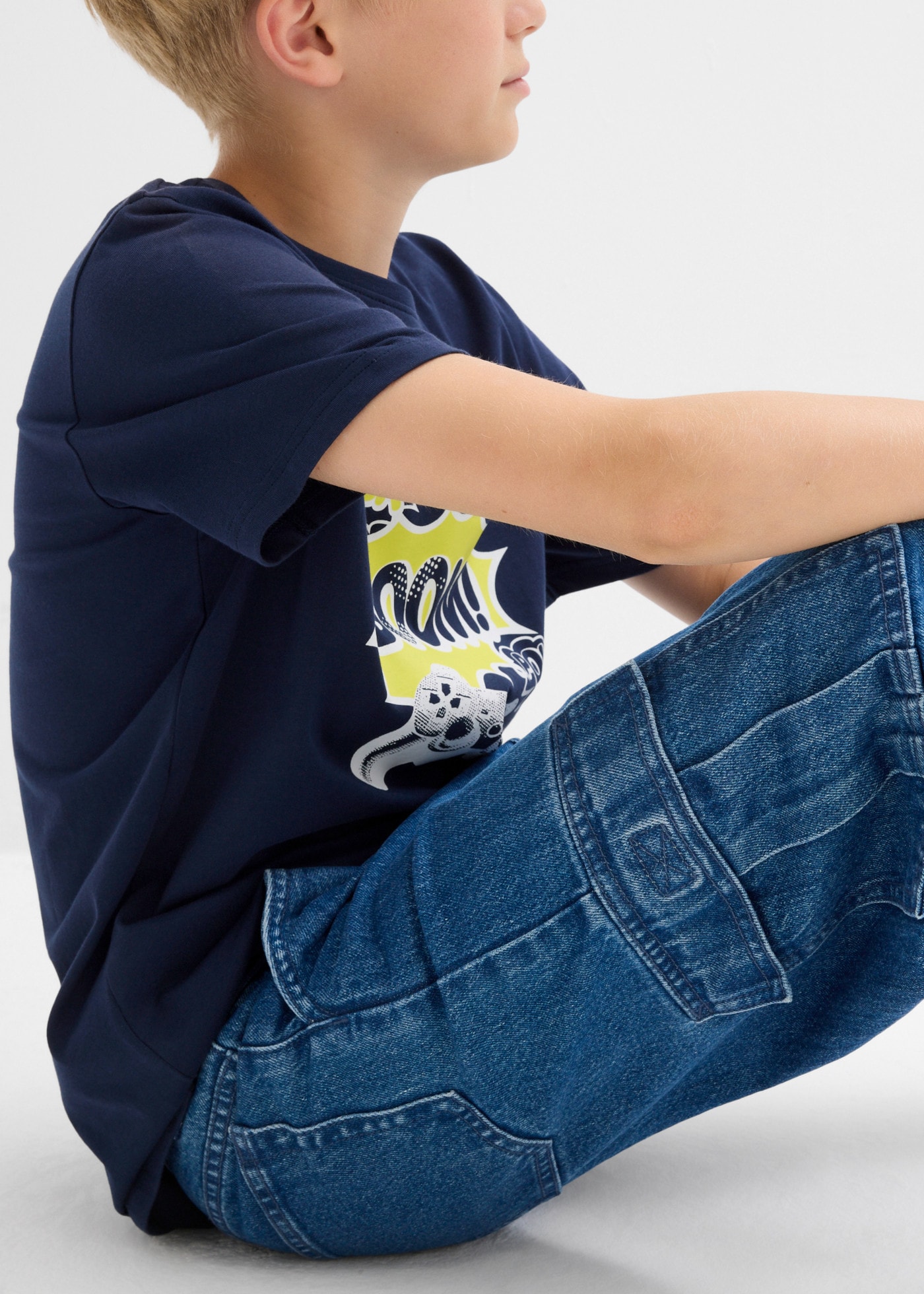 bonprix Jeans loose fit pour garçons, coupe extra large, en forme baggy