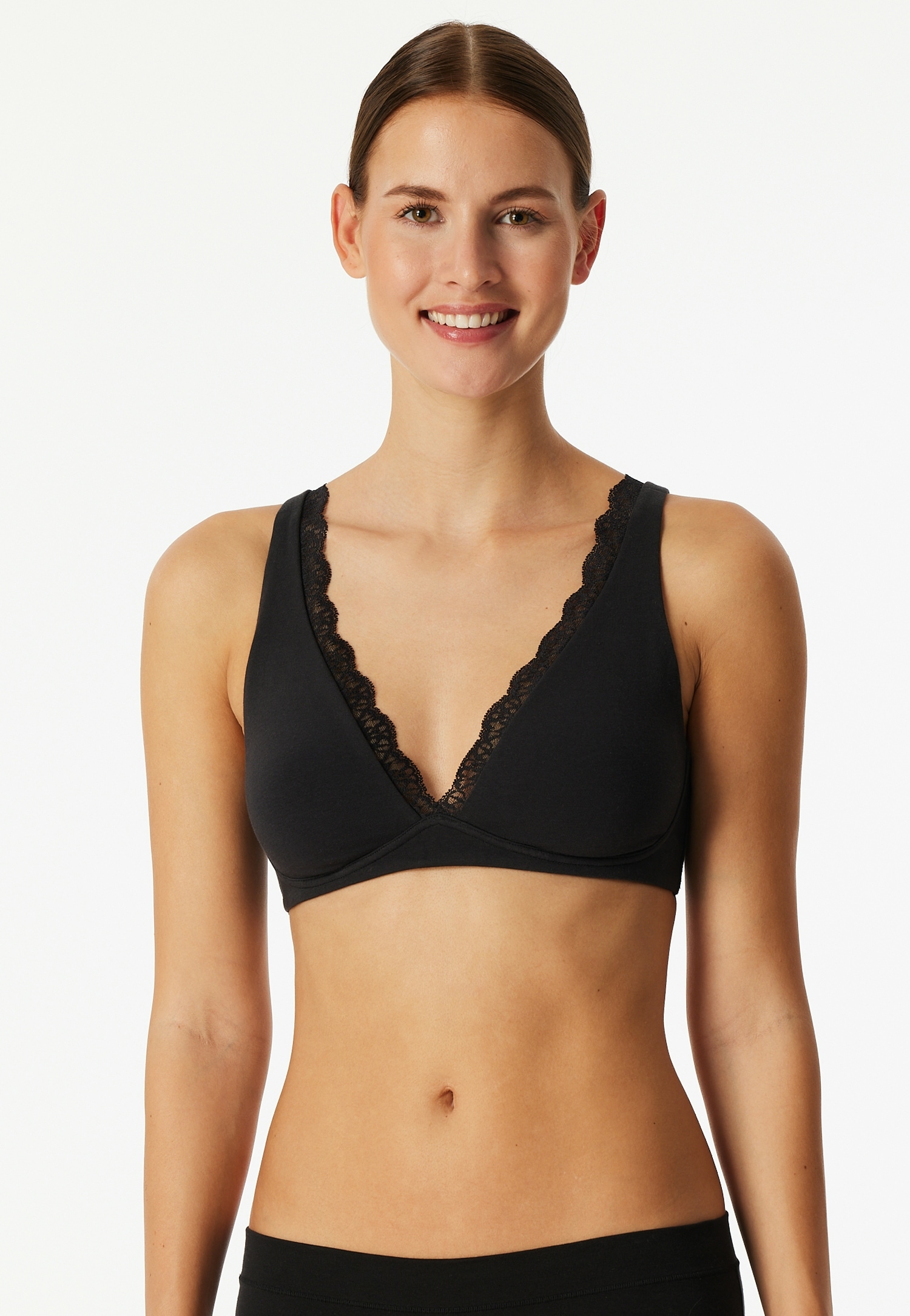 Schiesser Soutien-gorge sans armatures »Unique Cotton« Spitzenband am Dekolleté, Baumwollmischung, gemoldete Cups