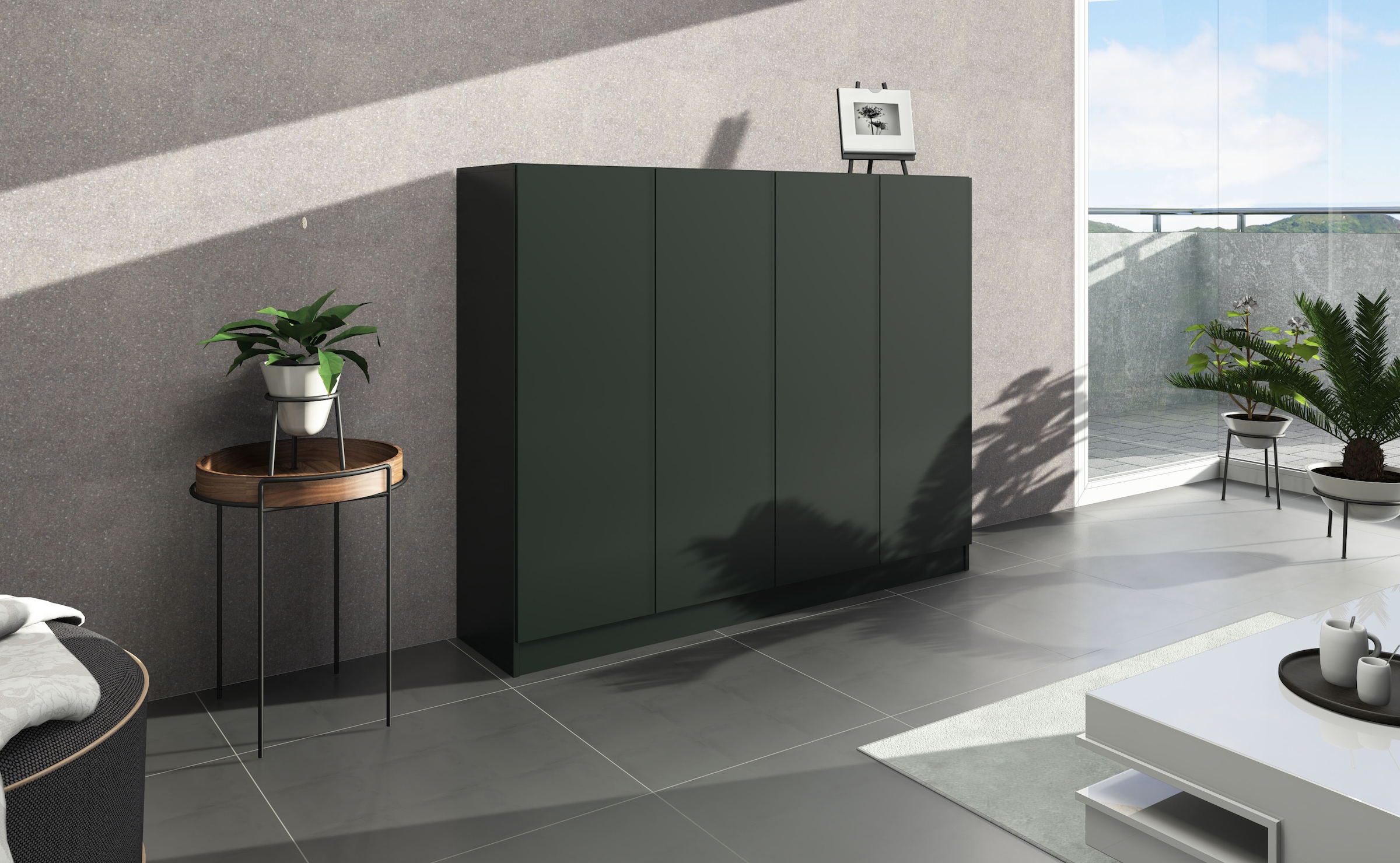 borchardt Möbel Schuhschrank »Vaasa, Schuhregal 4-türig mit 12 verstellbaren Fächern« Breite 152 cm