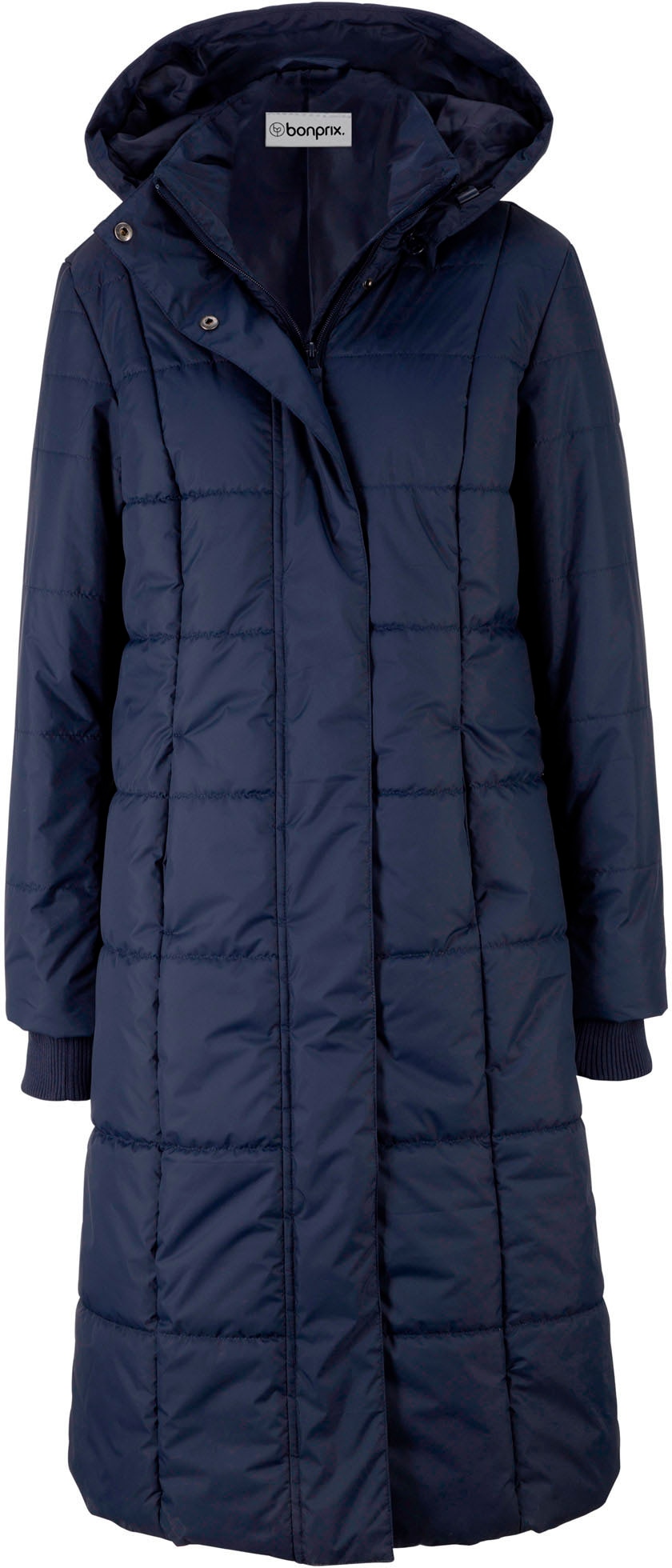 bonprix Manteau matelassé »Steppmantel mit abnehmbarer Kapuze« mit abnehmbarer Kapuze, mit Eingrifftaschen, mit Stehkragen