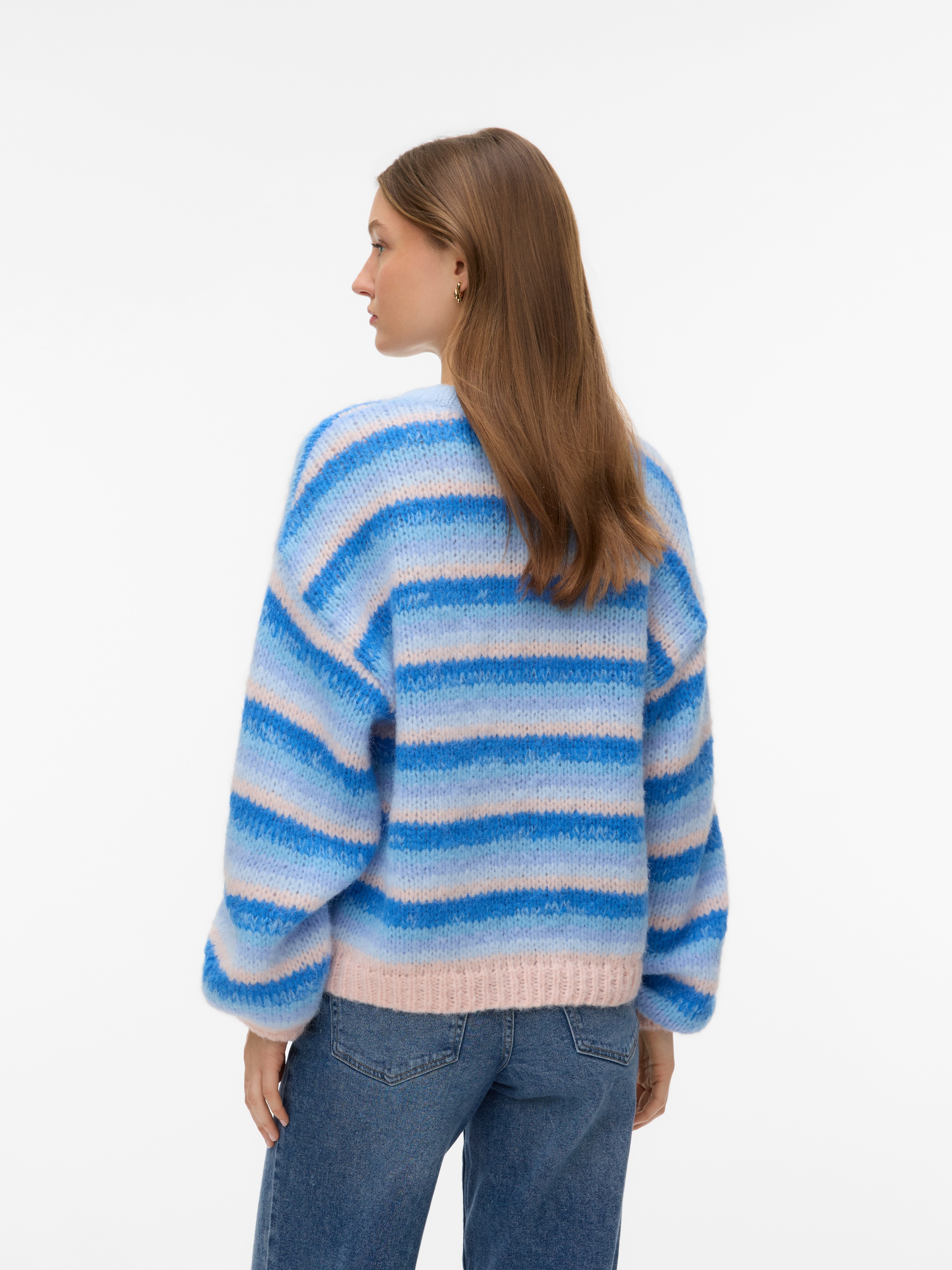Vero Moda Strickpullover »VMMAYBE STRIPE LS O-NECK PULLOVER NOOS« Kunstfaser, loose fit