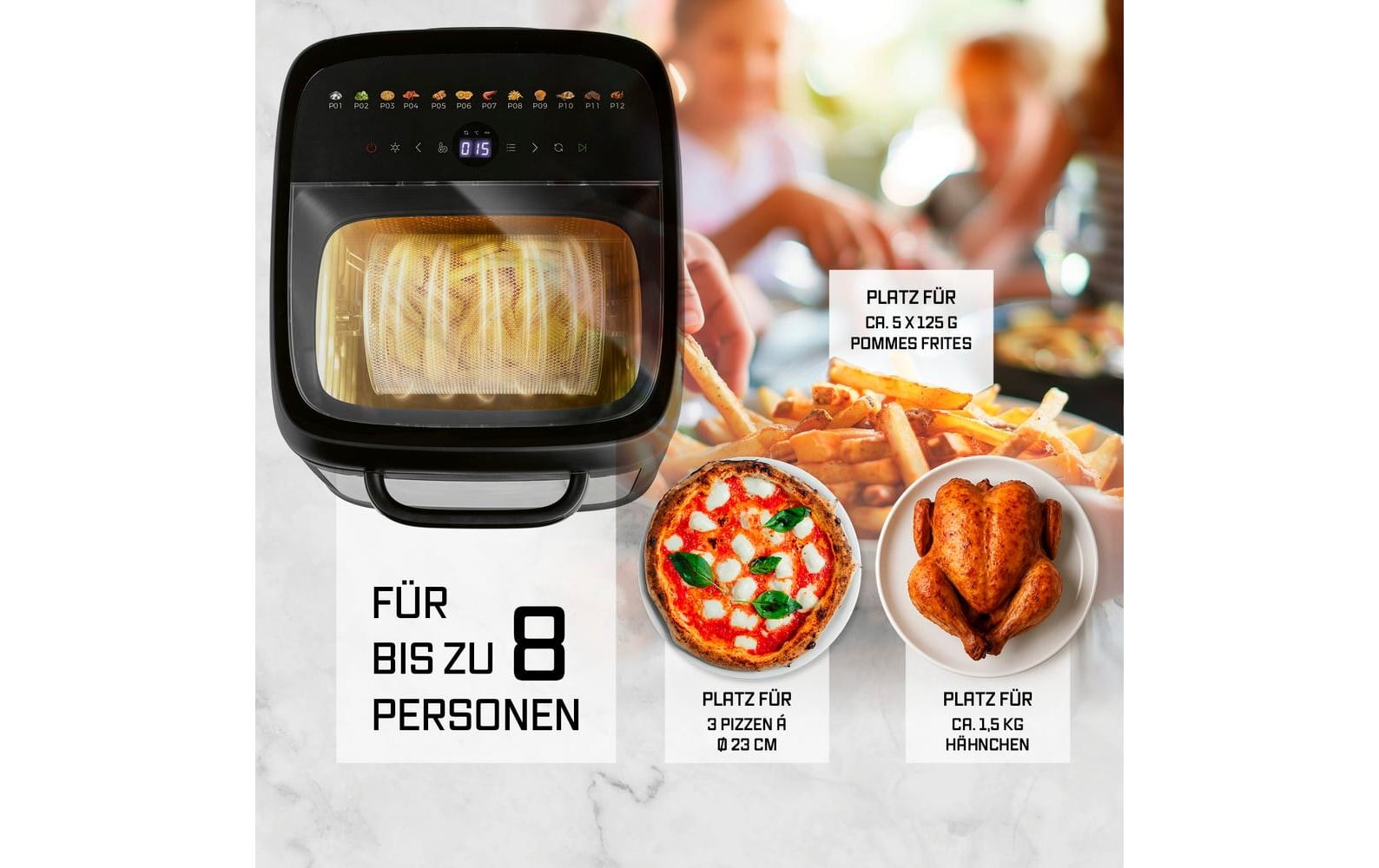 GOURMETmaxx Heissluftfritteuse »12,5 l« 1800 W