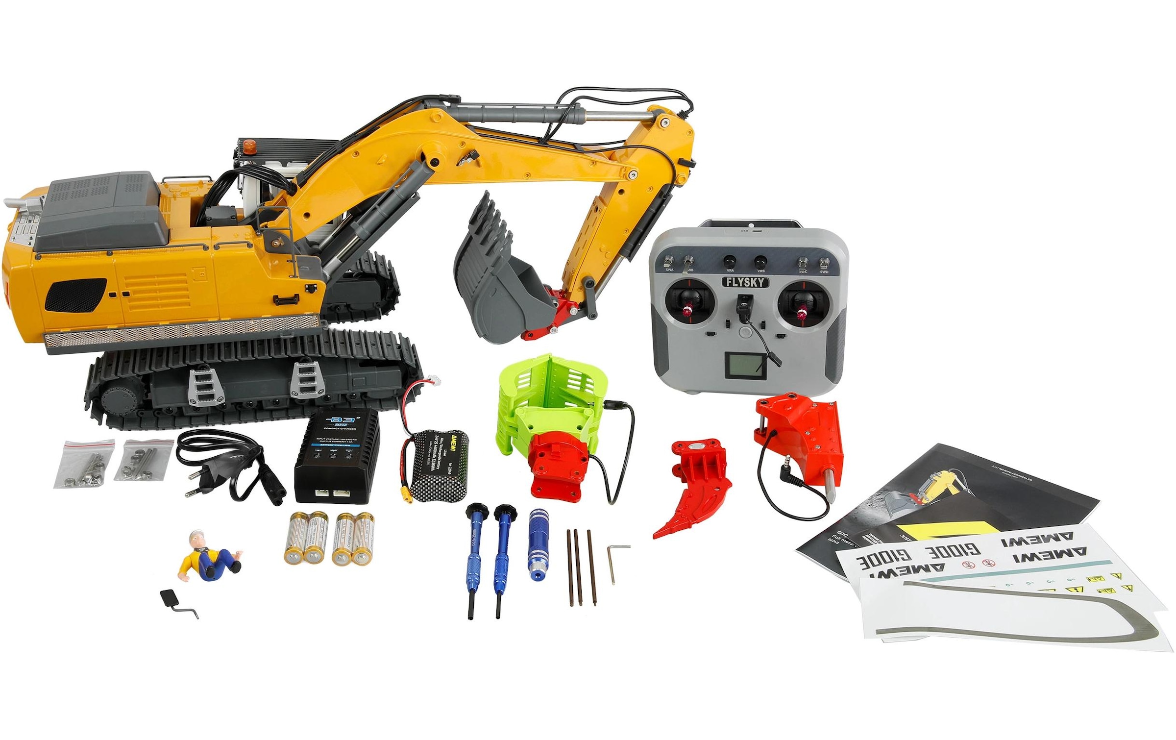 Amewi RC-Bagger »G100E Vollmetall Bagger 1:18 RTR«