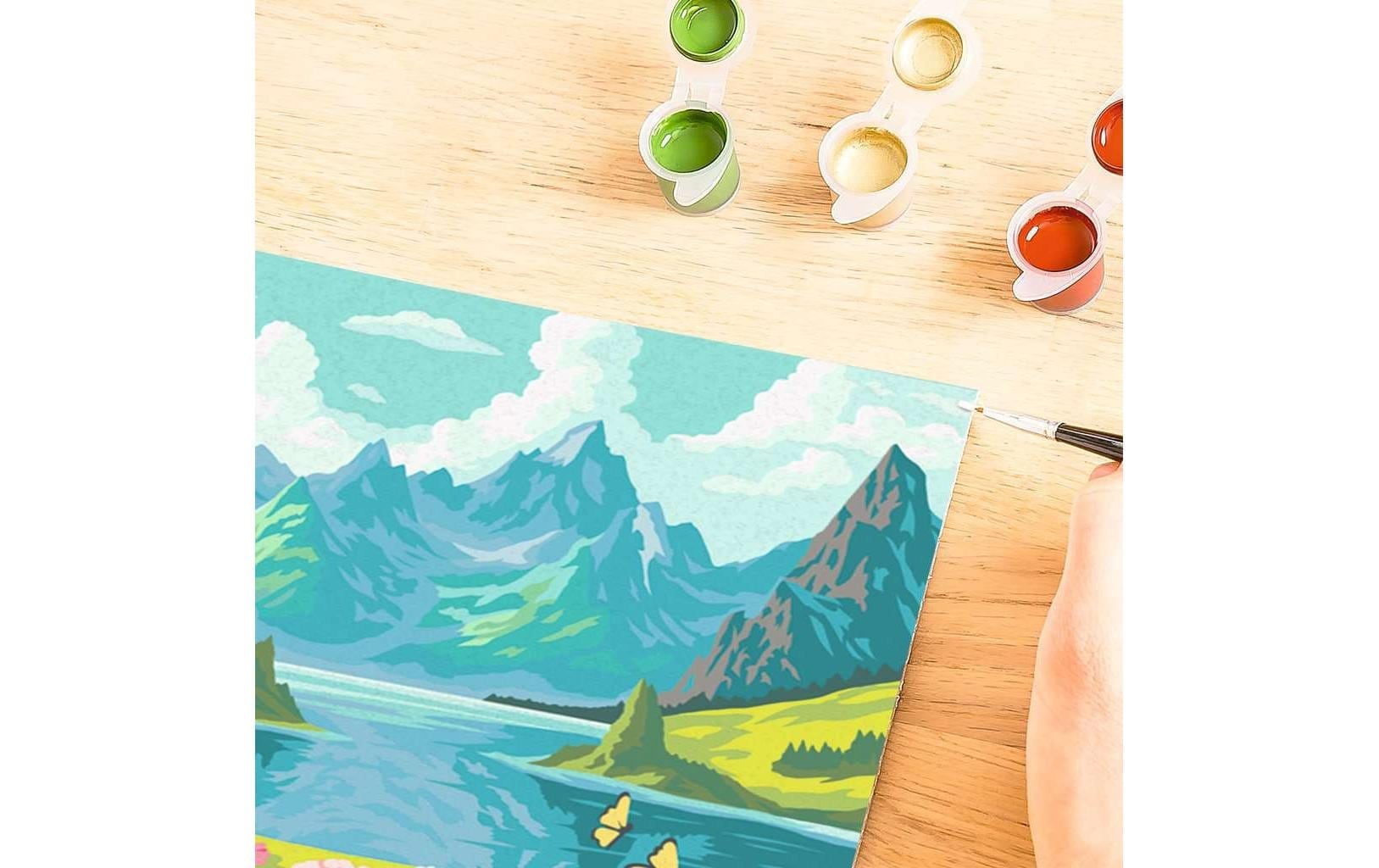 Ravensburger Malen nach Zahlen »Adults Premium – blumenmeer am Bergsee«