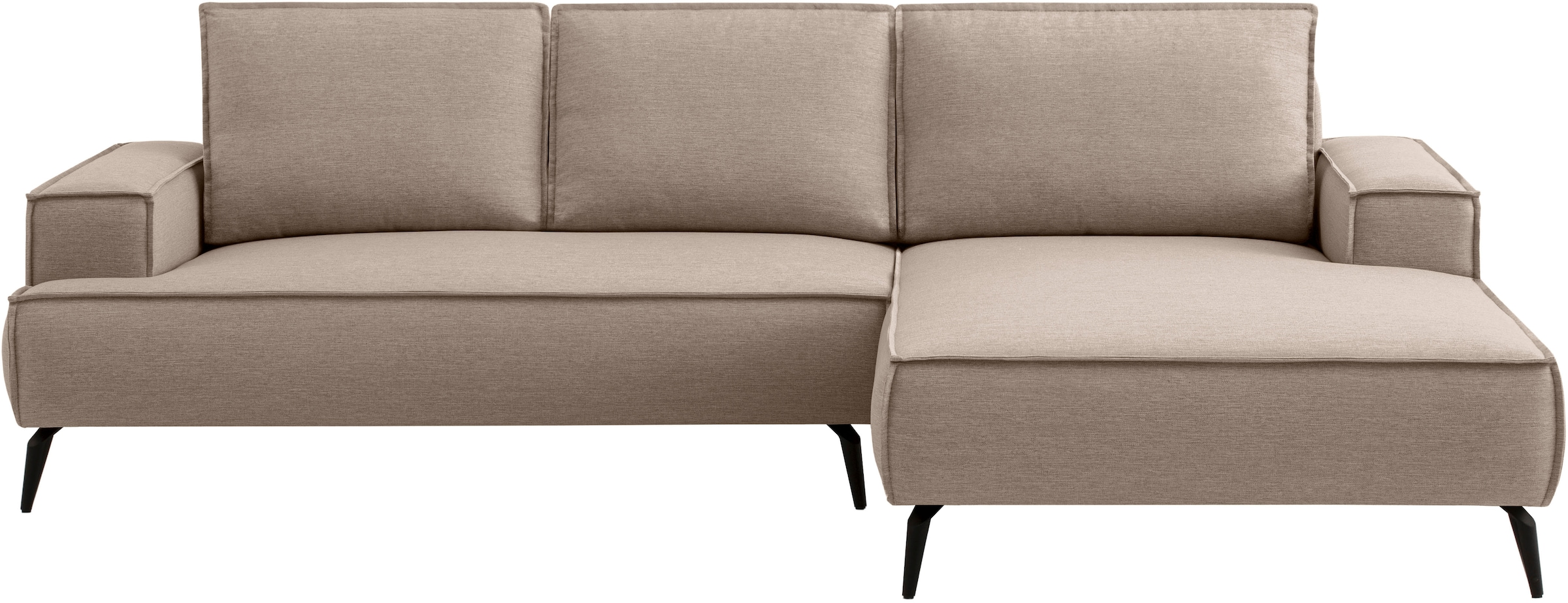 GOODproduct Canapé d'angle »TVINNU Leinenoptik, L-Form, Breite 275 cm« au choix méridienne droite/gauche, pieds noirs, confort d'assise agréable