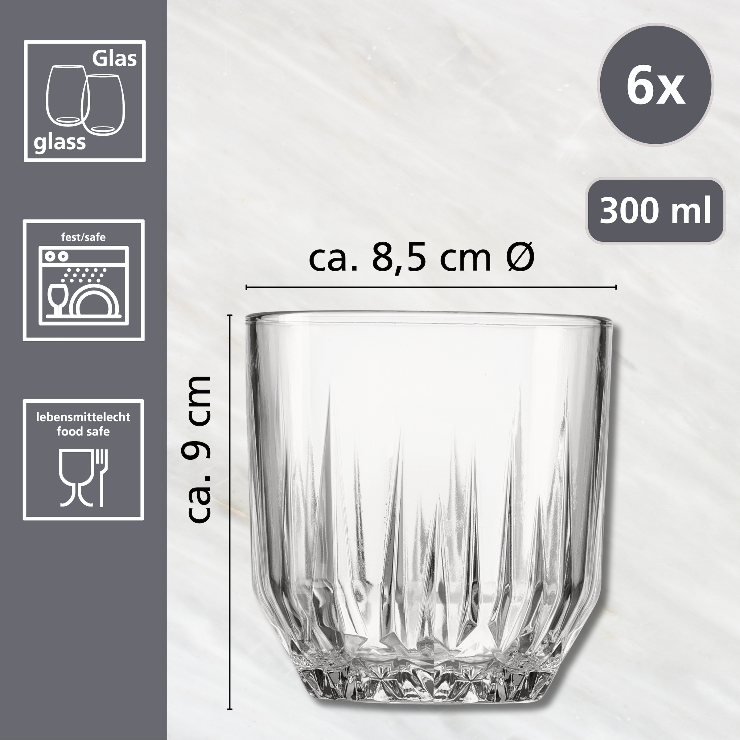 Ritzenhoff & Breker Verre à whisky »Palace« 6er Set, je 300 ml