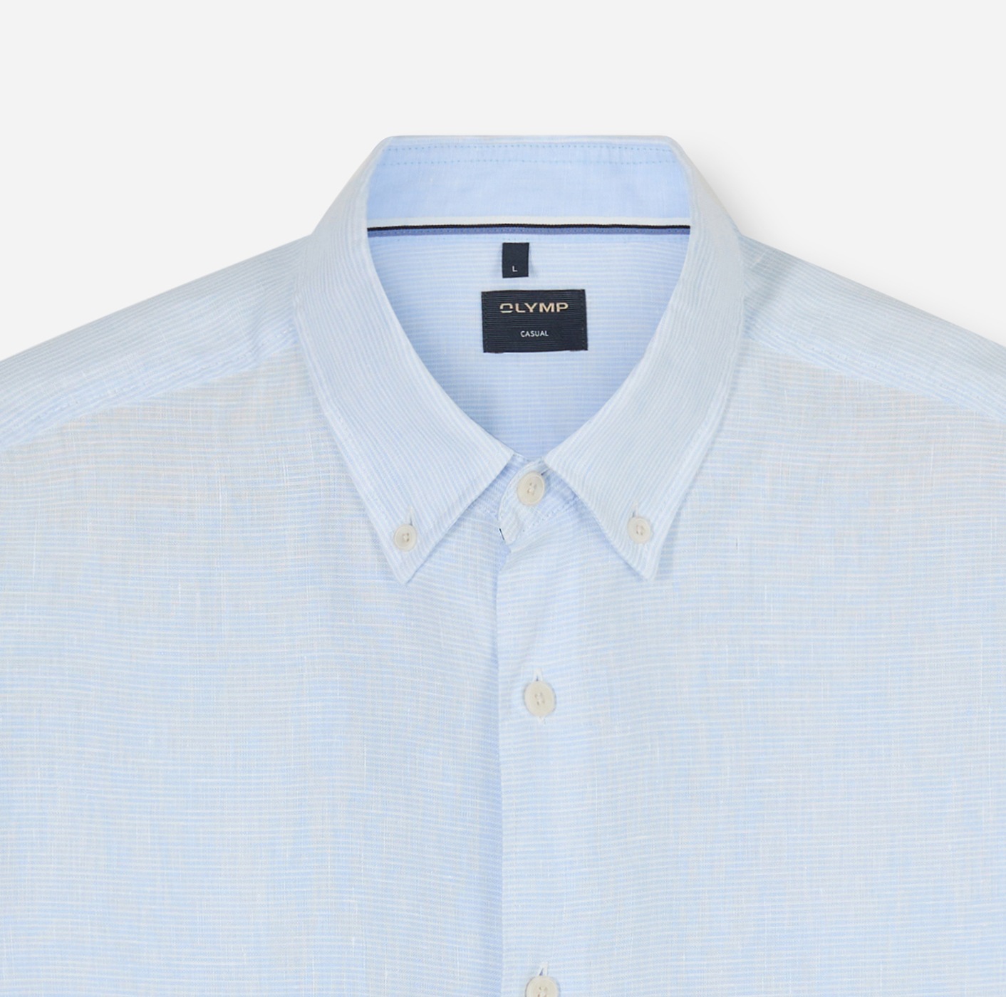 OLYMP Chemise à manches longues Casual, Button-down-Kragen, regular fit, Leinen