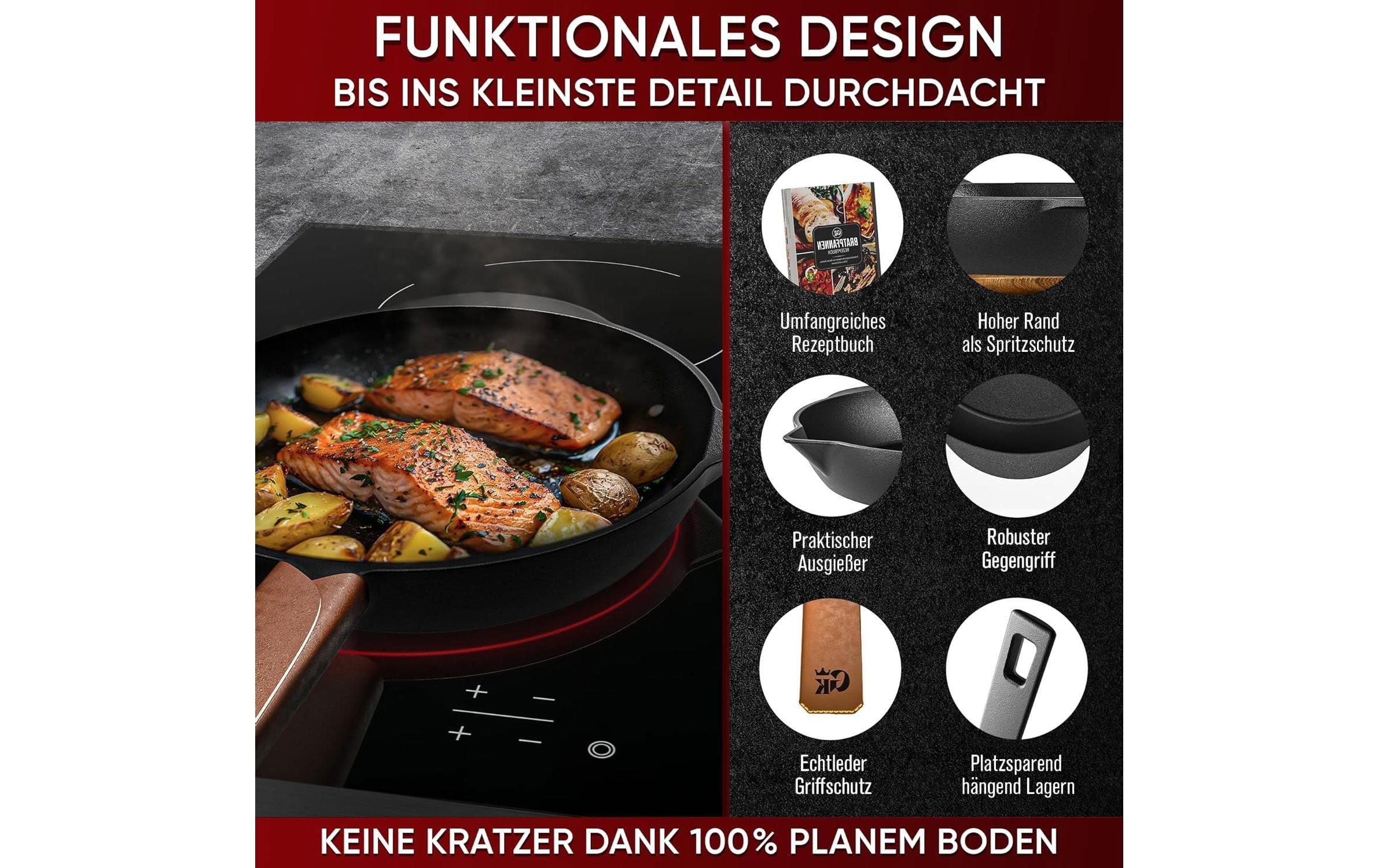   Grilltopf »Gusskoenig Gusseisen Set Holzbox 8-teilig« Gusseisen 8 Stk. tlg.