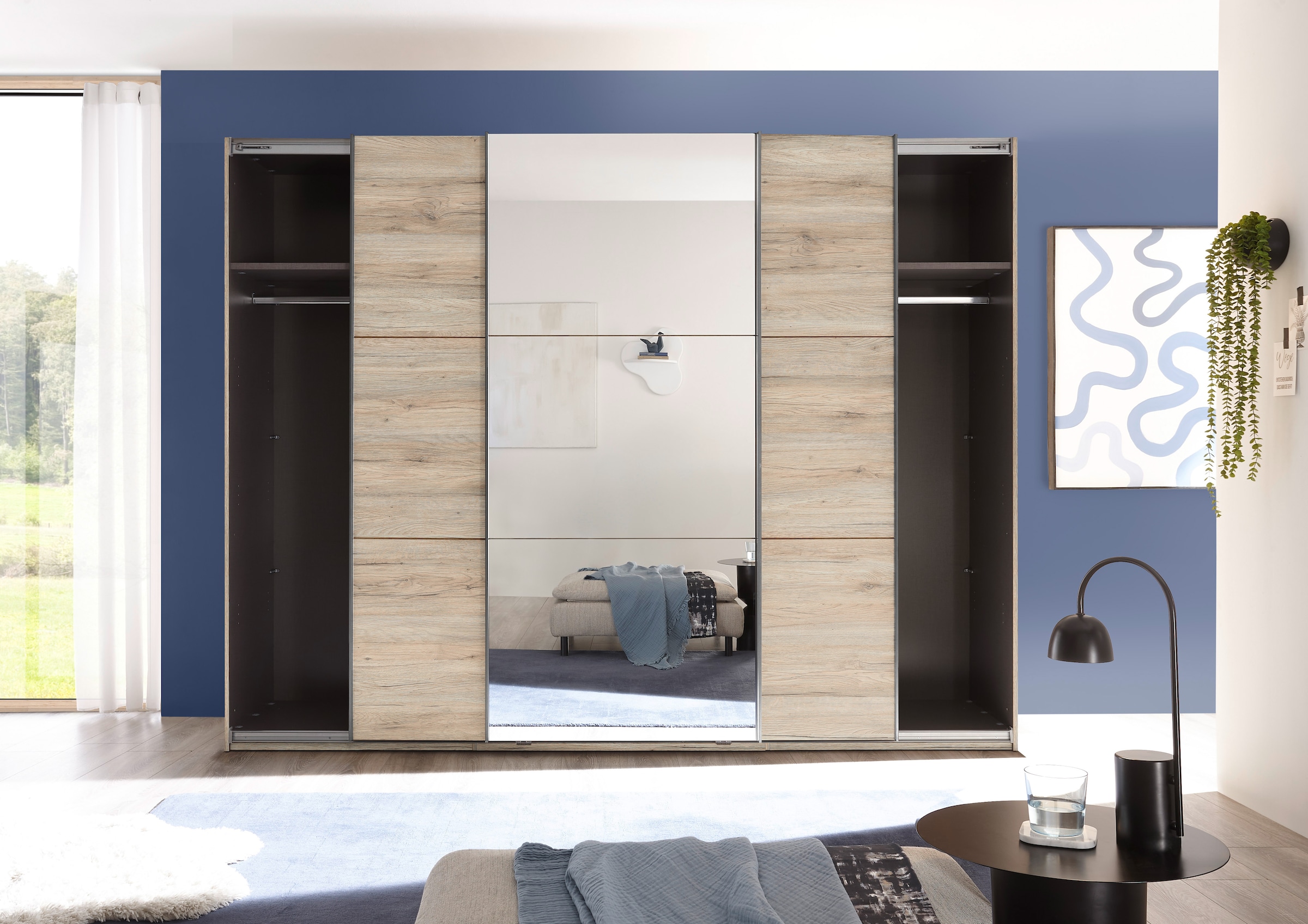 Schlafkontor Armoire à portes coulissantes »Bravo Kleiderschrank, Schiebetürenschrank« mit Spiegeltür, wahlweise mit Zubehör