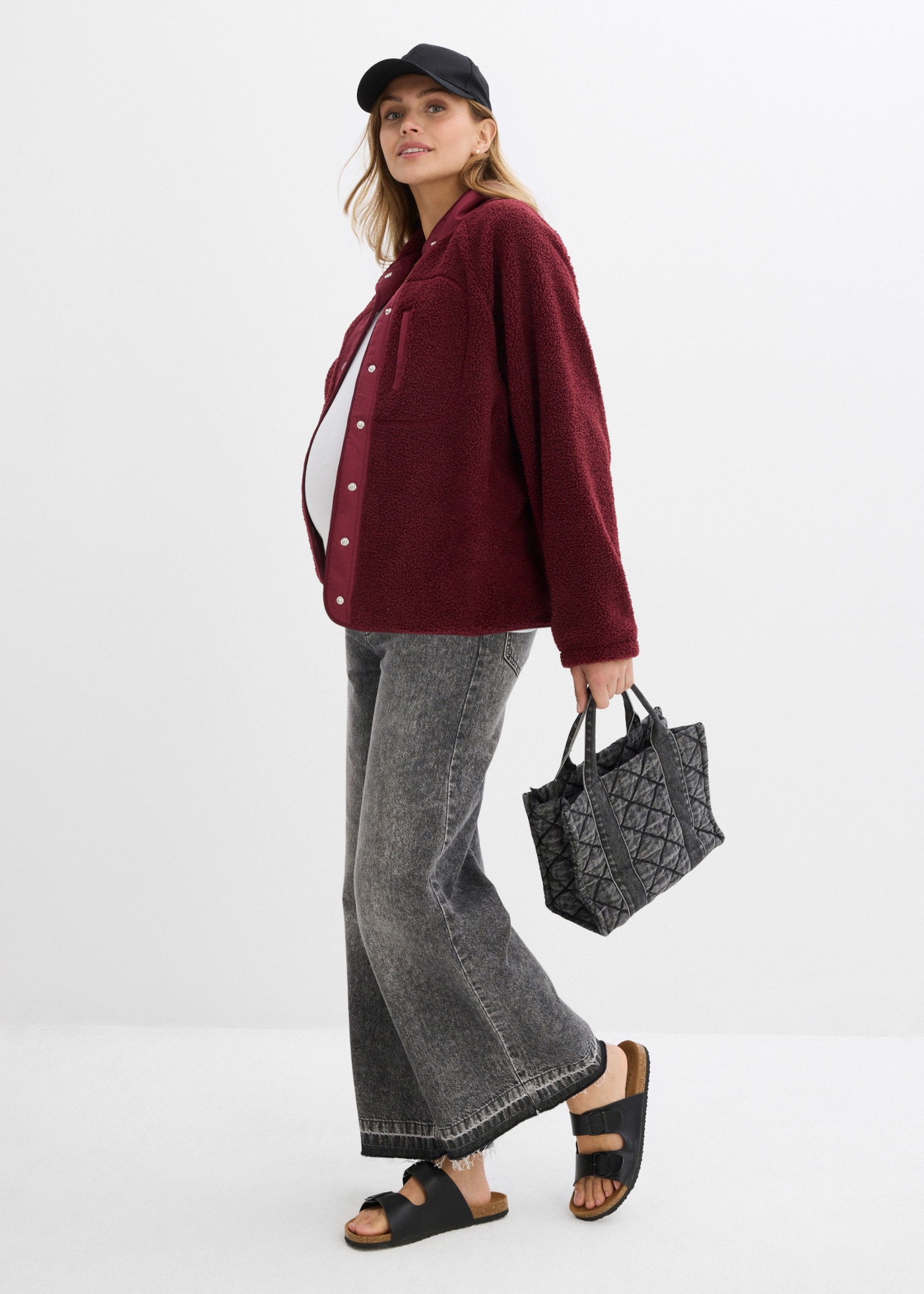 bonprix Veste de maternité avec insert bébé amovible à boutons-pression, coupe droite
