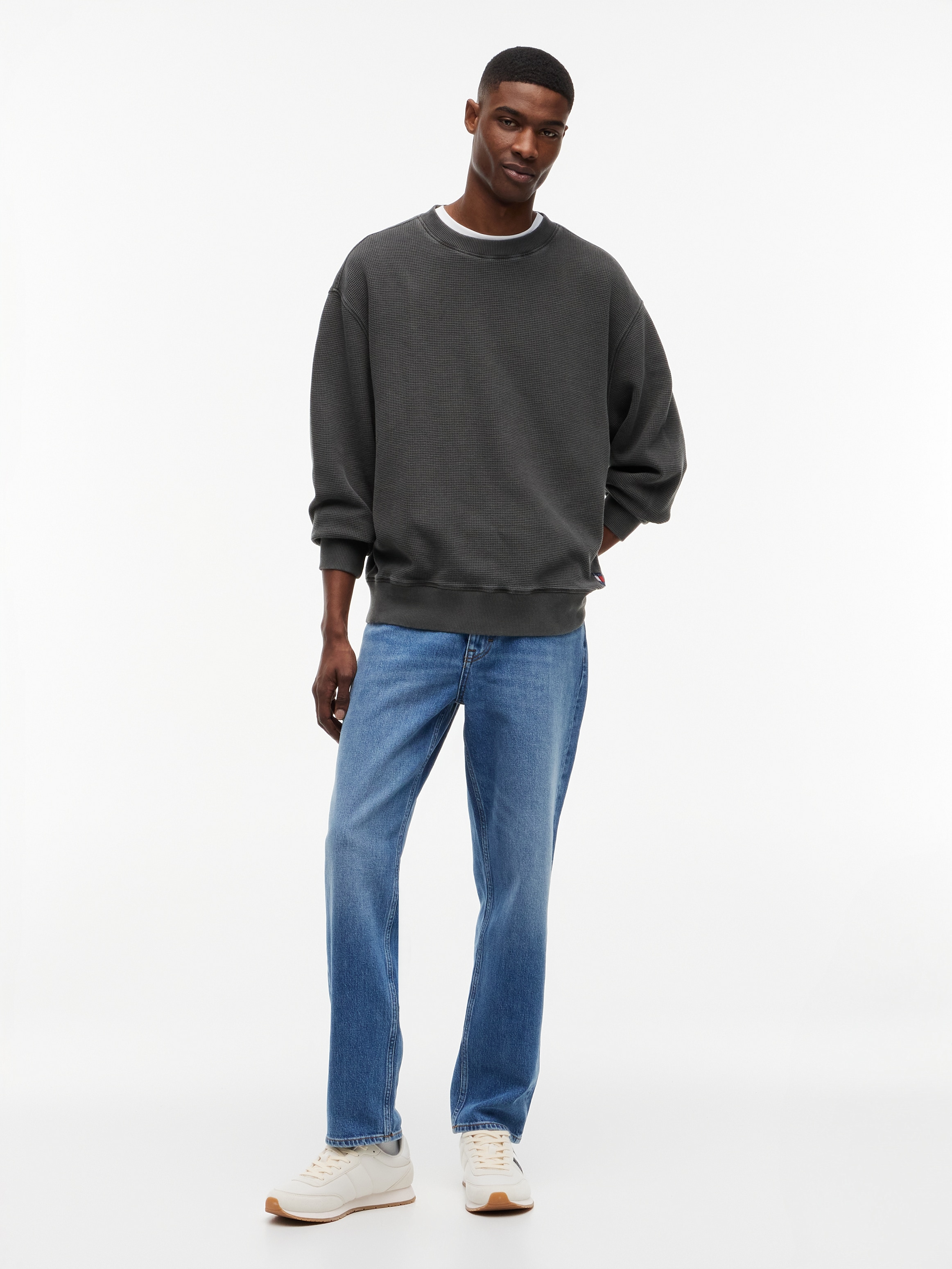 Tommy Jeans Rundhalspullover »TJM RELAXED WASHED WAFFLE«