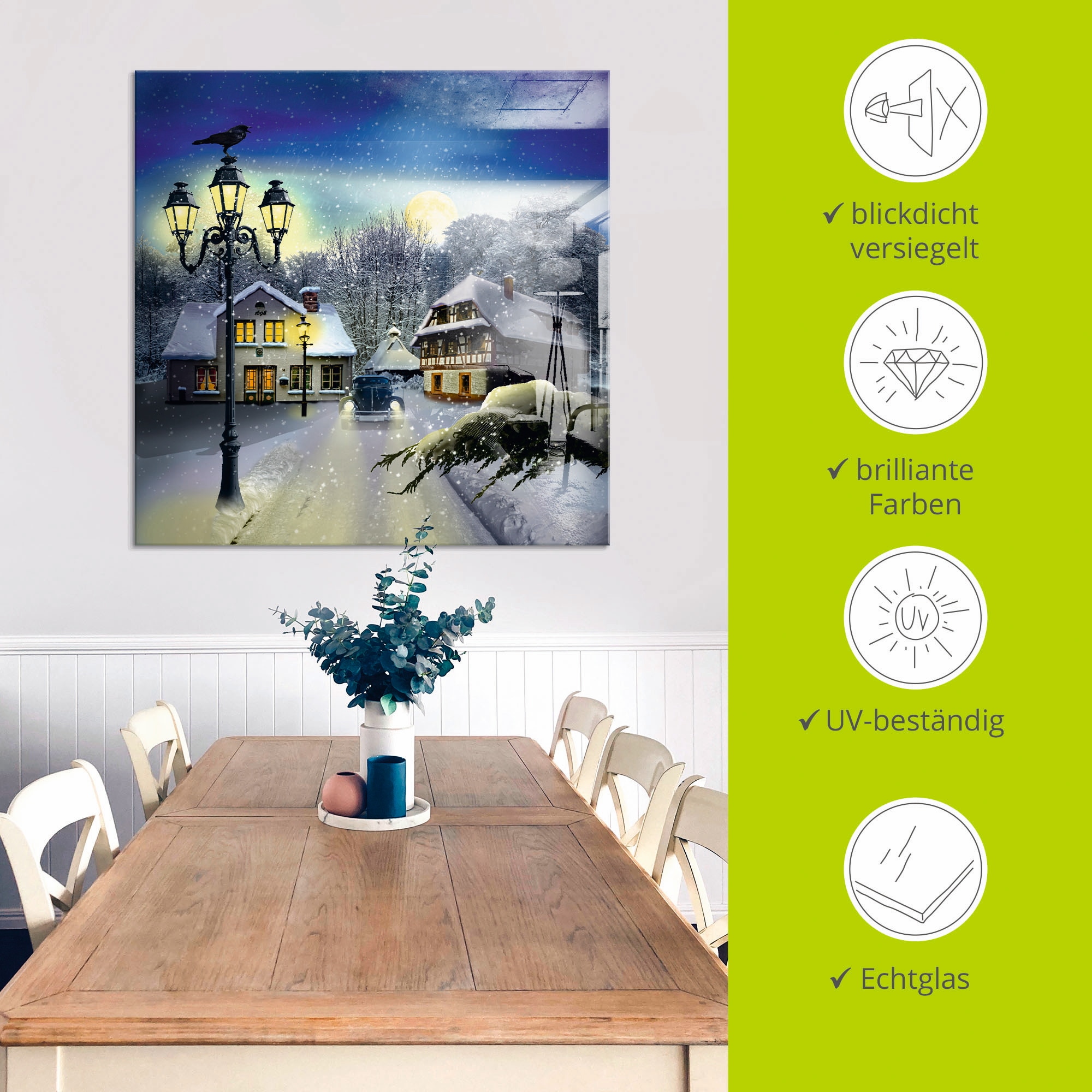 Artland Glasbild »Winterzeit« Vier Jahreszeiten 1 Stk. tlg. in verschiedenen Grössen