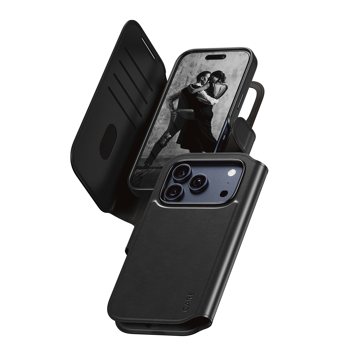 CARE by PanzerGlass Handyhülle »Tango 2-in-1 Wallet Case für Apple iPhone 17 Pro« Apple iPhone 17 Pro Backcover, Schutzhülle, Handyschutzhülle, Case, Schutzcase, stossfest