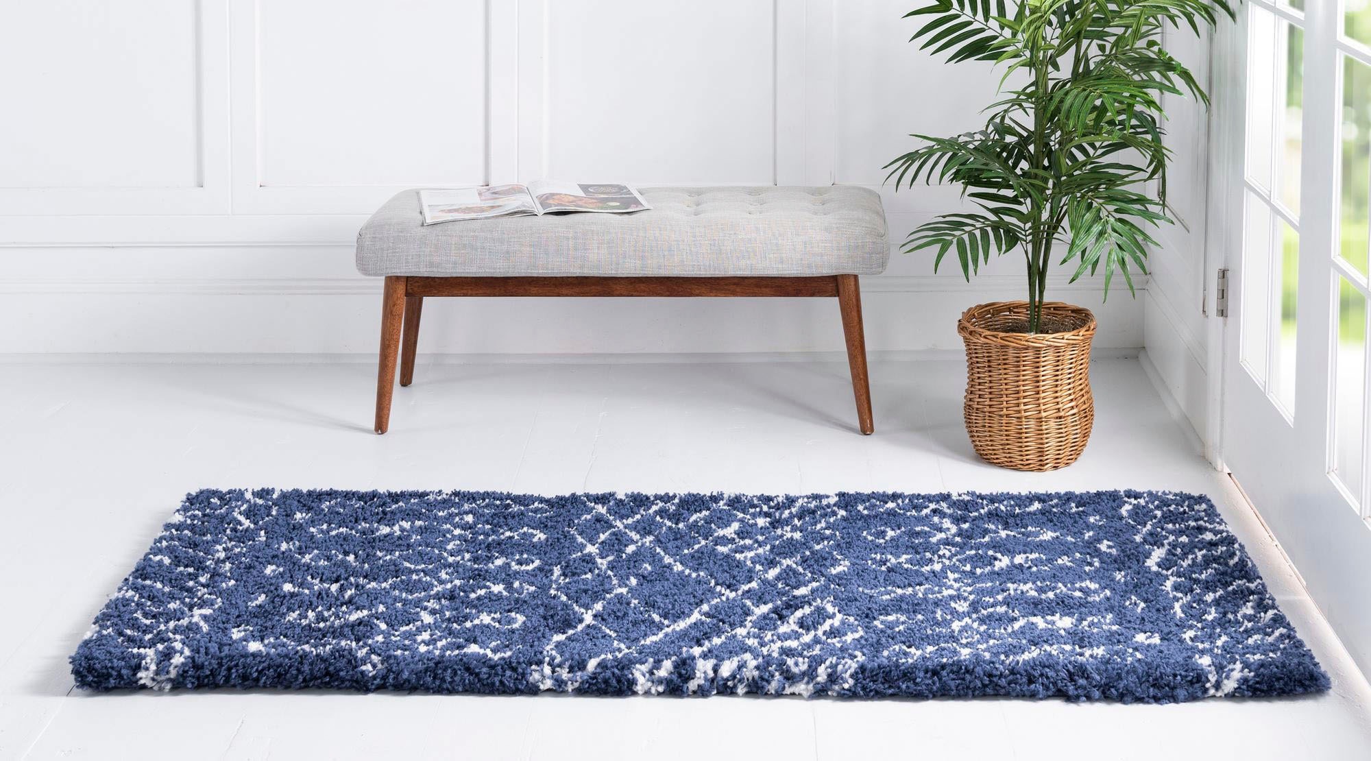 Myflair Möbel & Accessoires Tapis de sol à poils longs »Temara Shag, LAGERRÄUMUNG!« Rectangulaire 51 mm Höhe Teppich-Läufer, gewebt, Scandi Design, ideal im Flur & Schlafzimmer