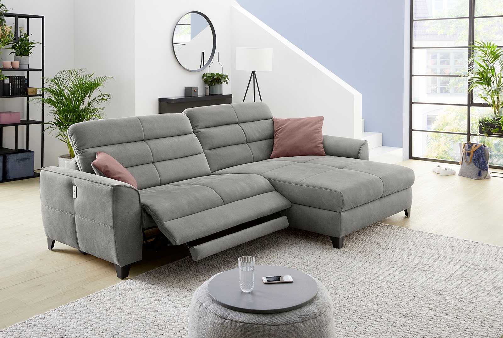 Jockenhöfer Gruppe Ecksofa »Double One L-Form, B: 288 cm, 2x120 cm breite, elektr. Relaxfunktionen« mit 2x 120cm breiten, elektromotorischen Relaxfunktionen