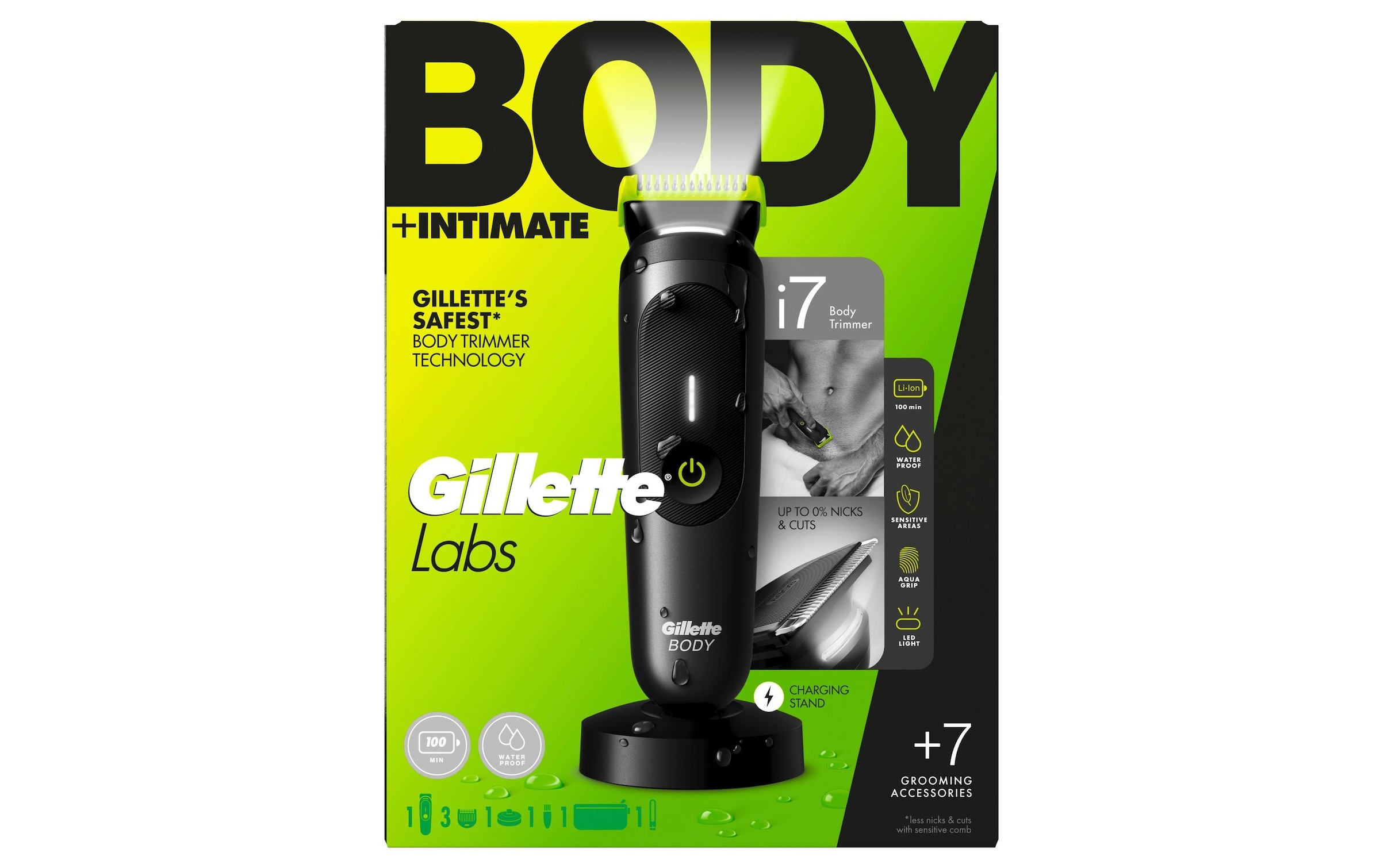 Gillette Körperrasierer »+ Intimhaartrimmer für Männer i7«