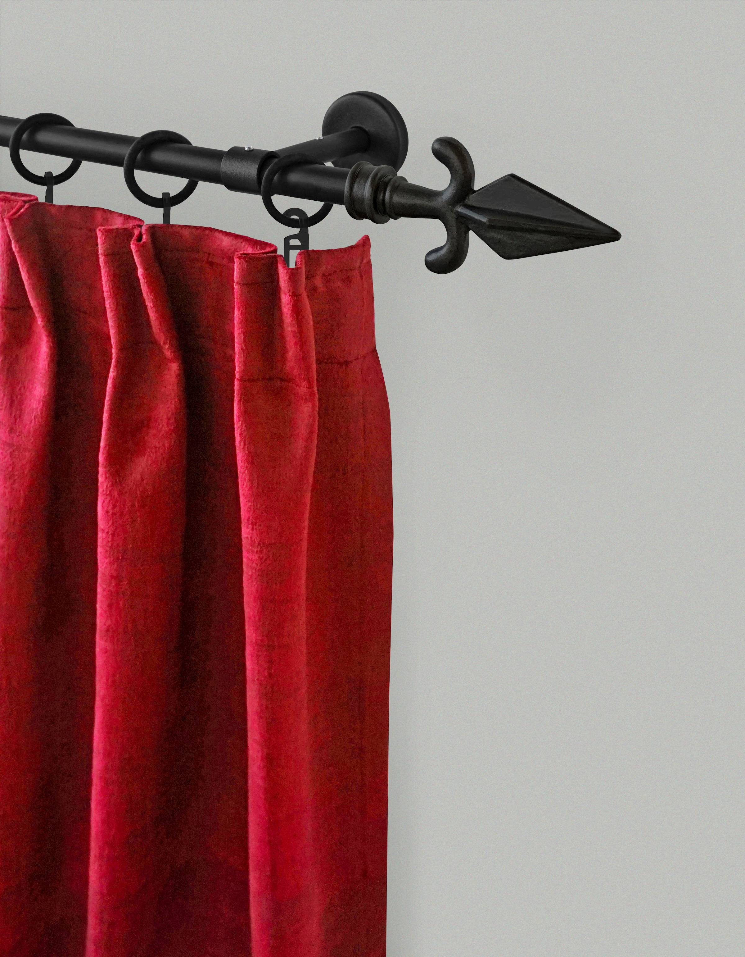 GARESA Tringle à rideaux »RUSTIKA« Ø 16 mm 1 läufig-läufig Wunschmasslänge rustikale Vorhanggarnitur, verlängerbar, m. Ringe, Endknopf Pfeil