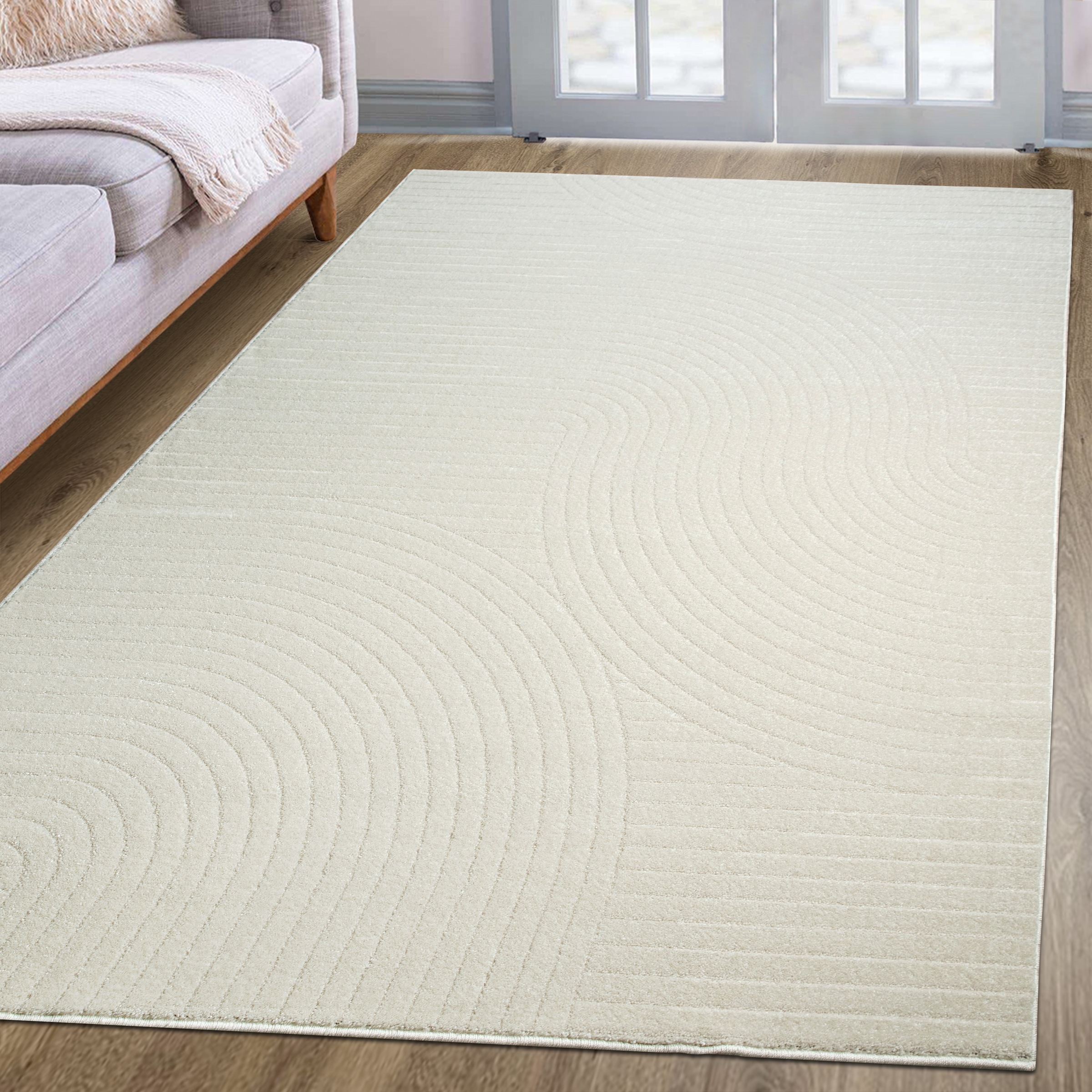 my home Tapis »Revea, Zen Garden-Design in Hoch-Tief-Struktur,« Rectangulaire 9 mm Höhe 3D-Effekt, softer Kurzflor, pflegeleicht, Scandi-Look