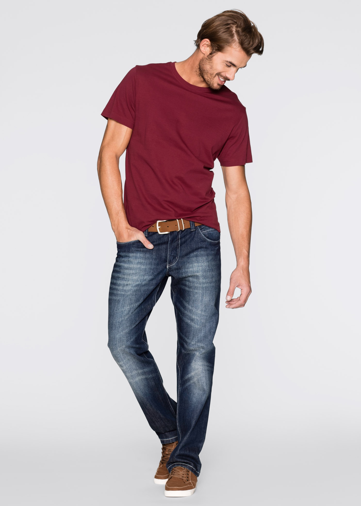 bonprix T-shirt »T-Shirt (3er Pack)« Paquet, 3 cuis bequemer Regular Fit, Rundhalsausschnitt, leichte Stoffqualität