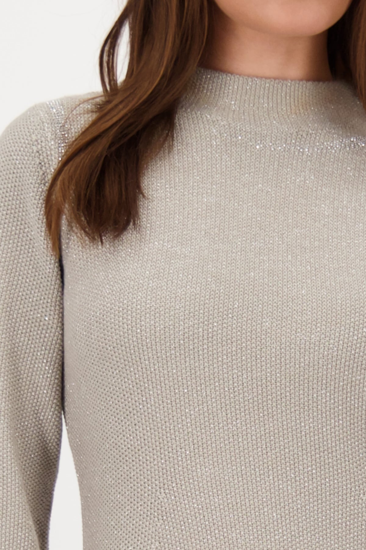 Monari Robe en tricot »Kleid Strick Lurex 92cm« Mit Rundhalsausschnitt