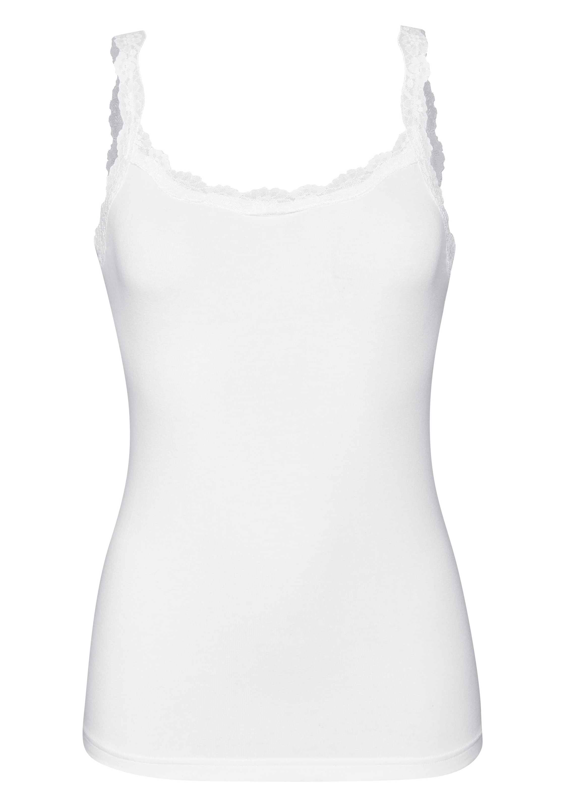 LASCANA Sous-chemise 2er-Pack,  mit zarter Spitze, Unterziehshirt, Spaghettiträger-Top