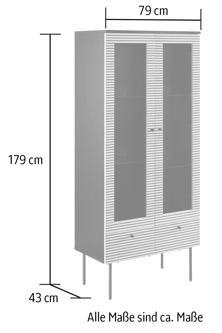 SalesFever Vitrines »Torsby Designer Vitrine in edler Optik« Eiche Echtholzfurnier