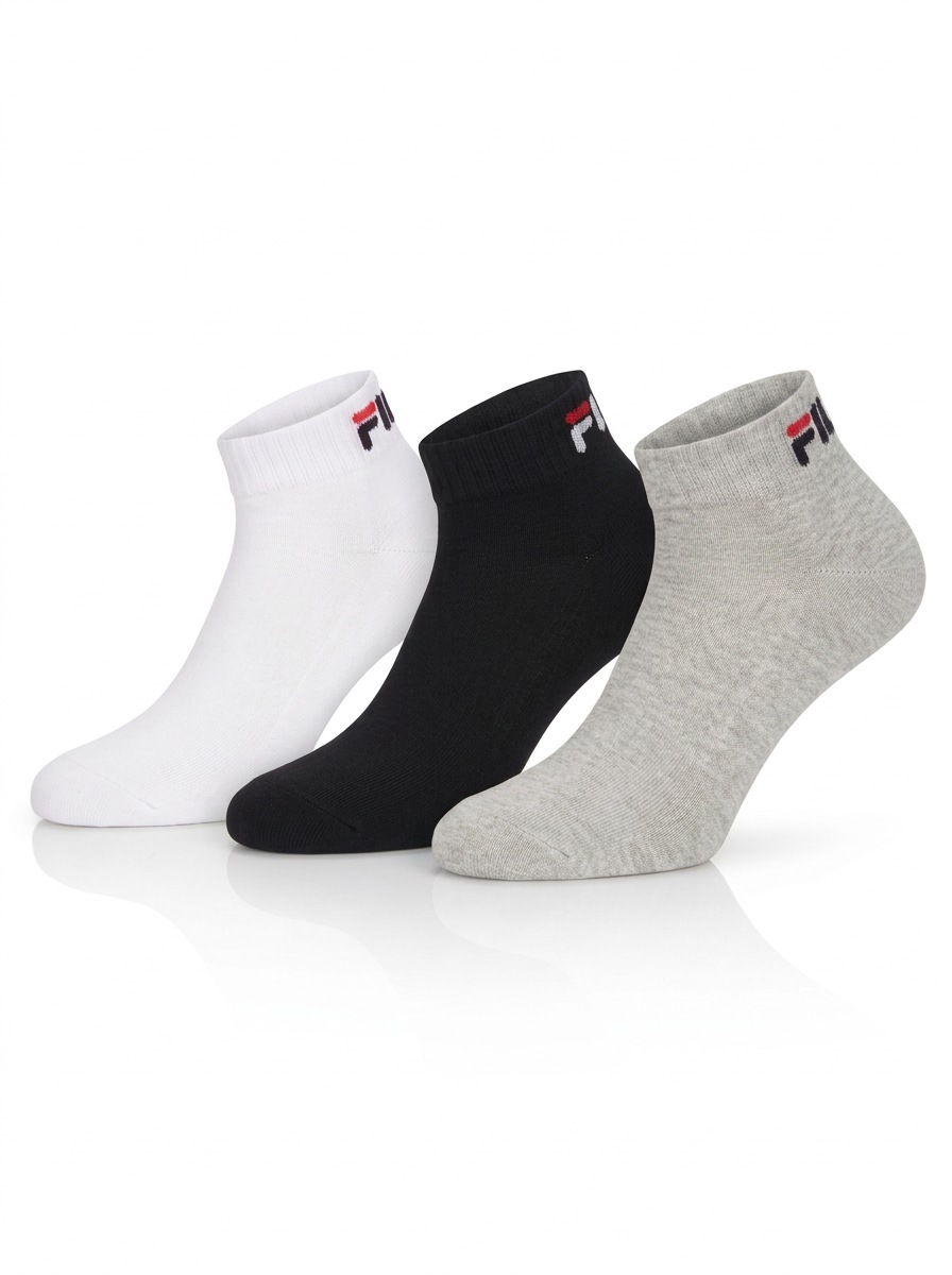 Fila Kurzsocken »UNISEX INVISIBLE PLAIN SOCKS« 3 Stk. tlg. mit Logostickerei