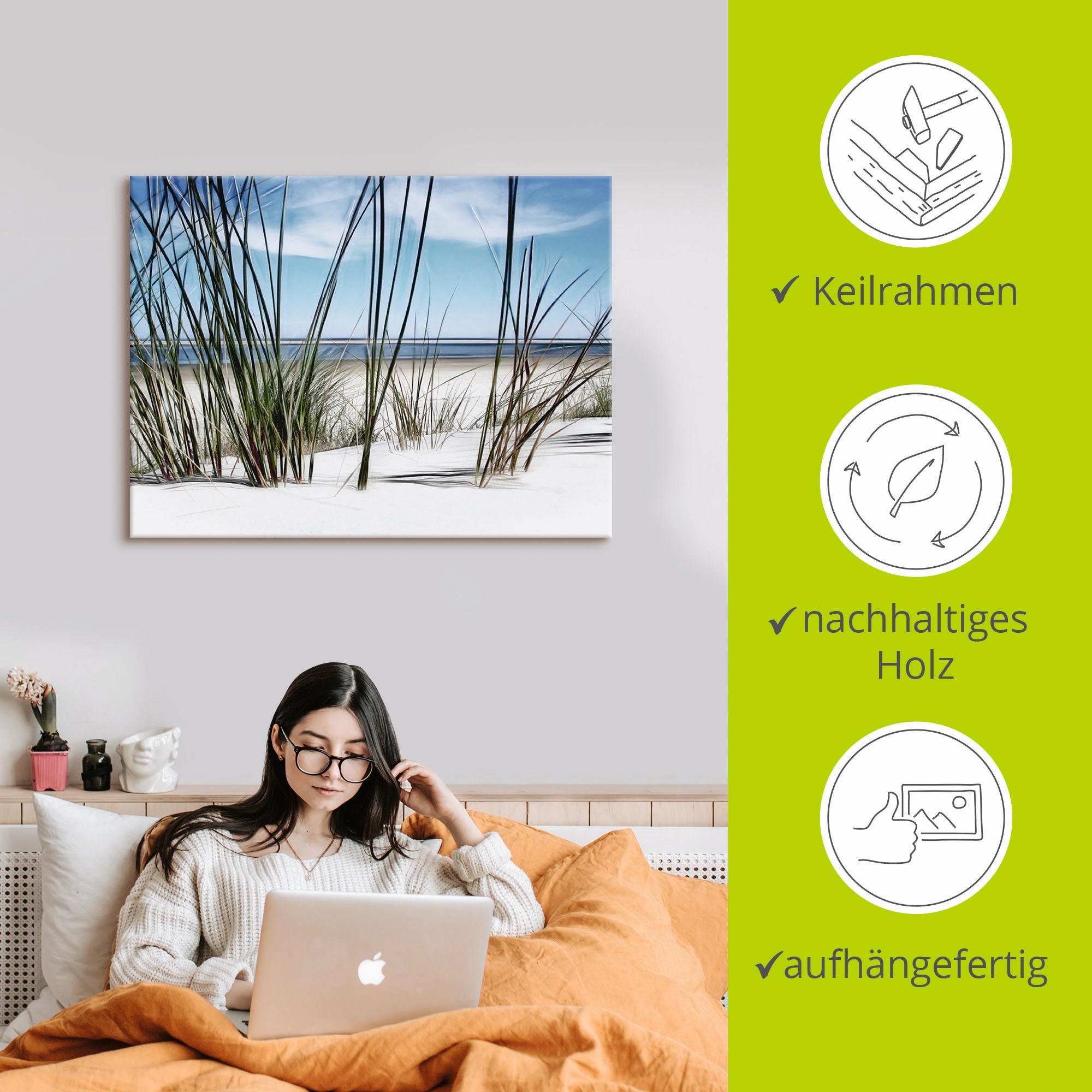 Artland Leinwandbild »Düne« Strand 1 Stk. tlg. auf Holzrahmen gespannt