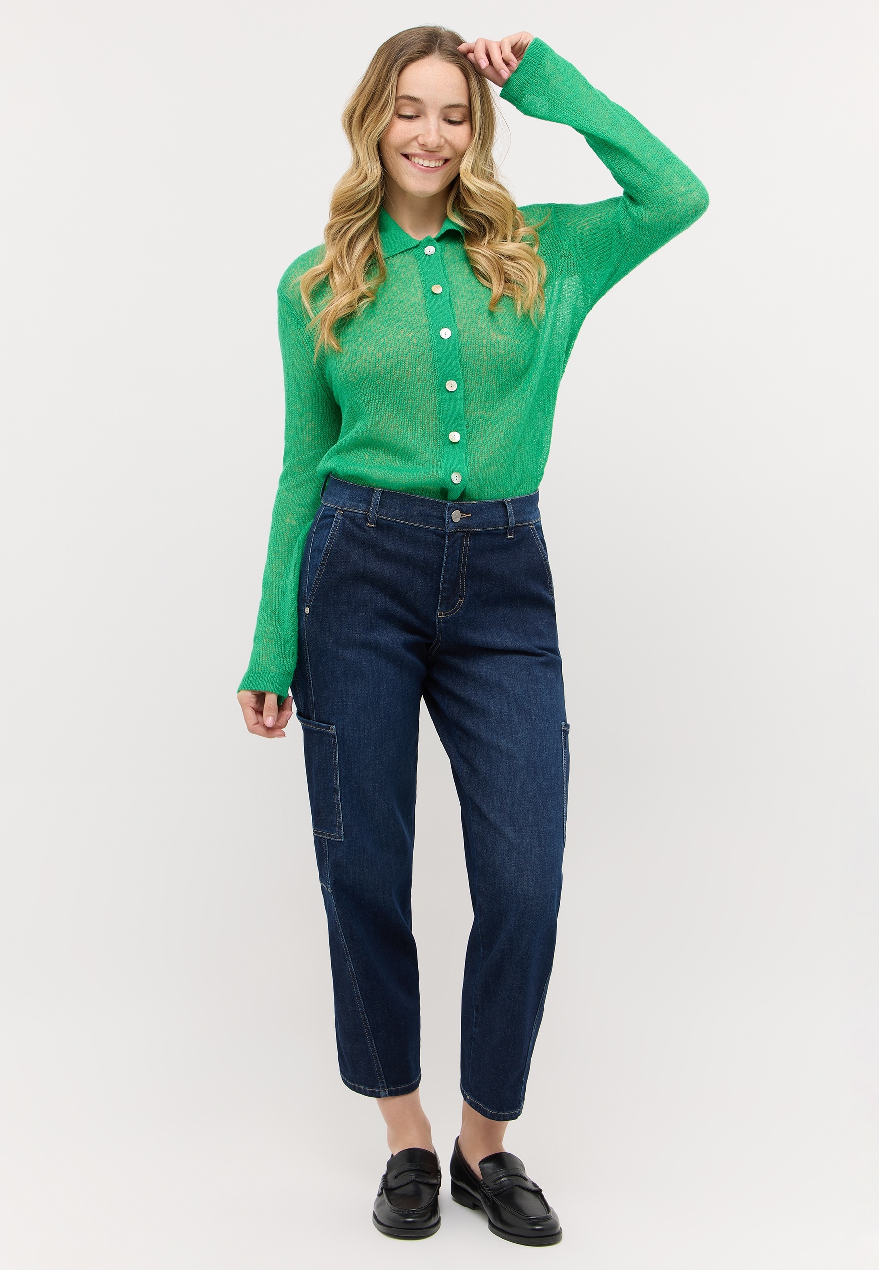 ANGELS Jeans cargo »EVY CARGO« avec poches plaquées sur les côtés, forme O