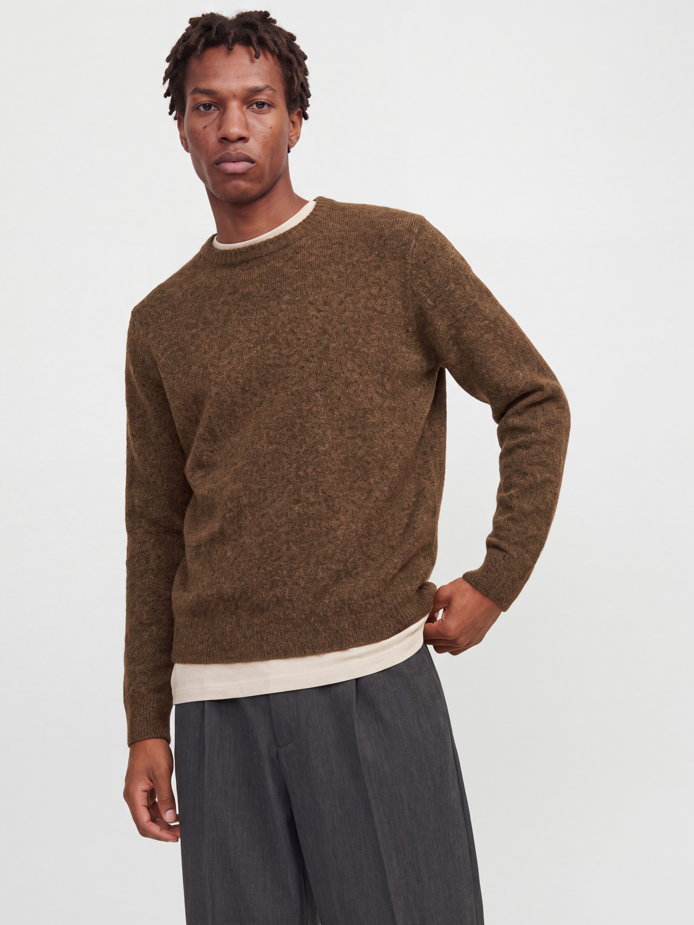 Jack & Jones Pull en tricot »JPRBLASIMON SOUFFLE KNIT CREW NECK SN« mélange de matériaux, coupe régulière