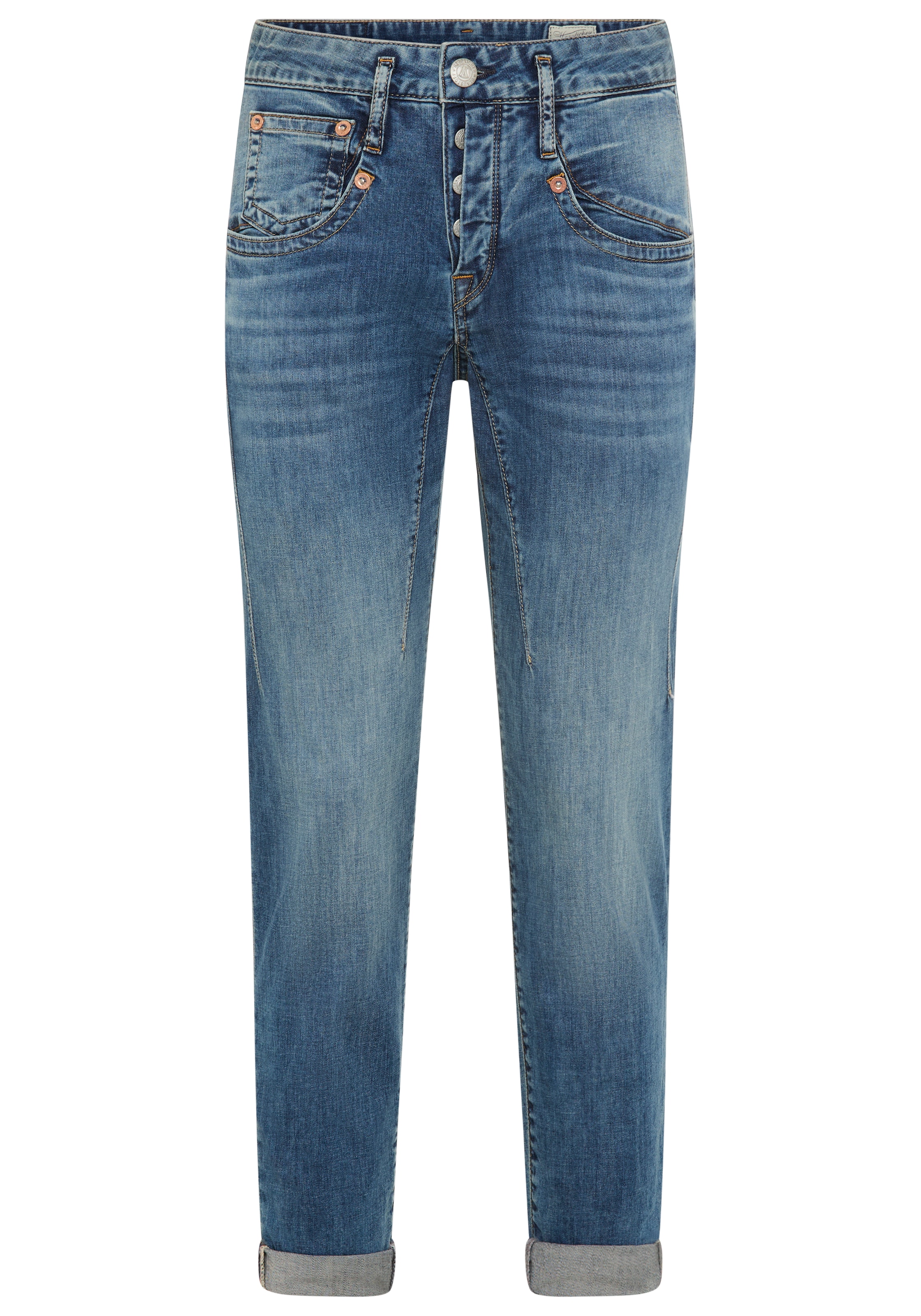 Herrlicher Boyfriend-Jeans »Shyra Cropped Denim Light« 7/8-Länge mit hohem Bund