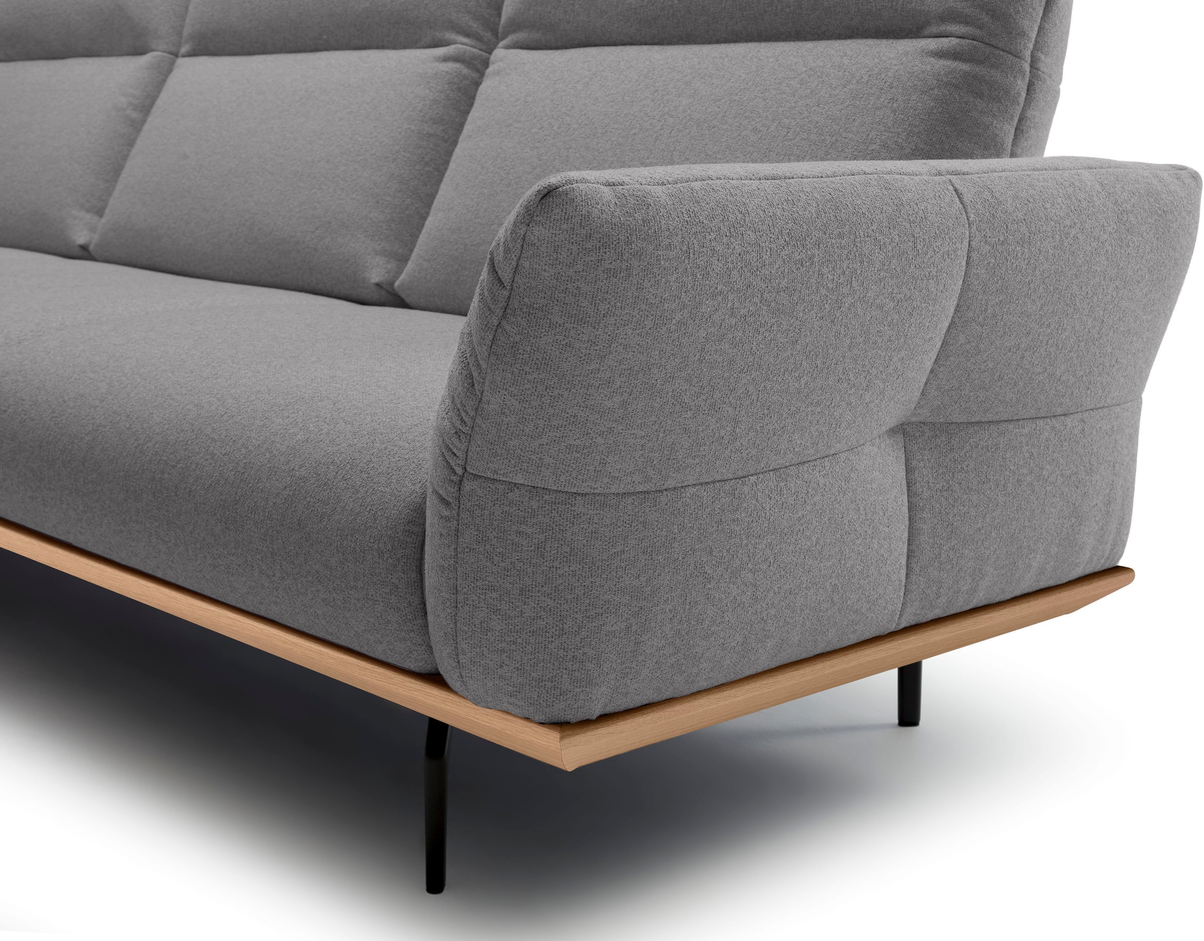 Creation BY ROLF BENZ Canapé d'angle »CR.460 Design-Sofa, verstellbare Rückenlehne, L-Form« Socle en chêne, pieds d'angle en gris ombre, largeur 318 cm