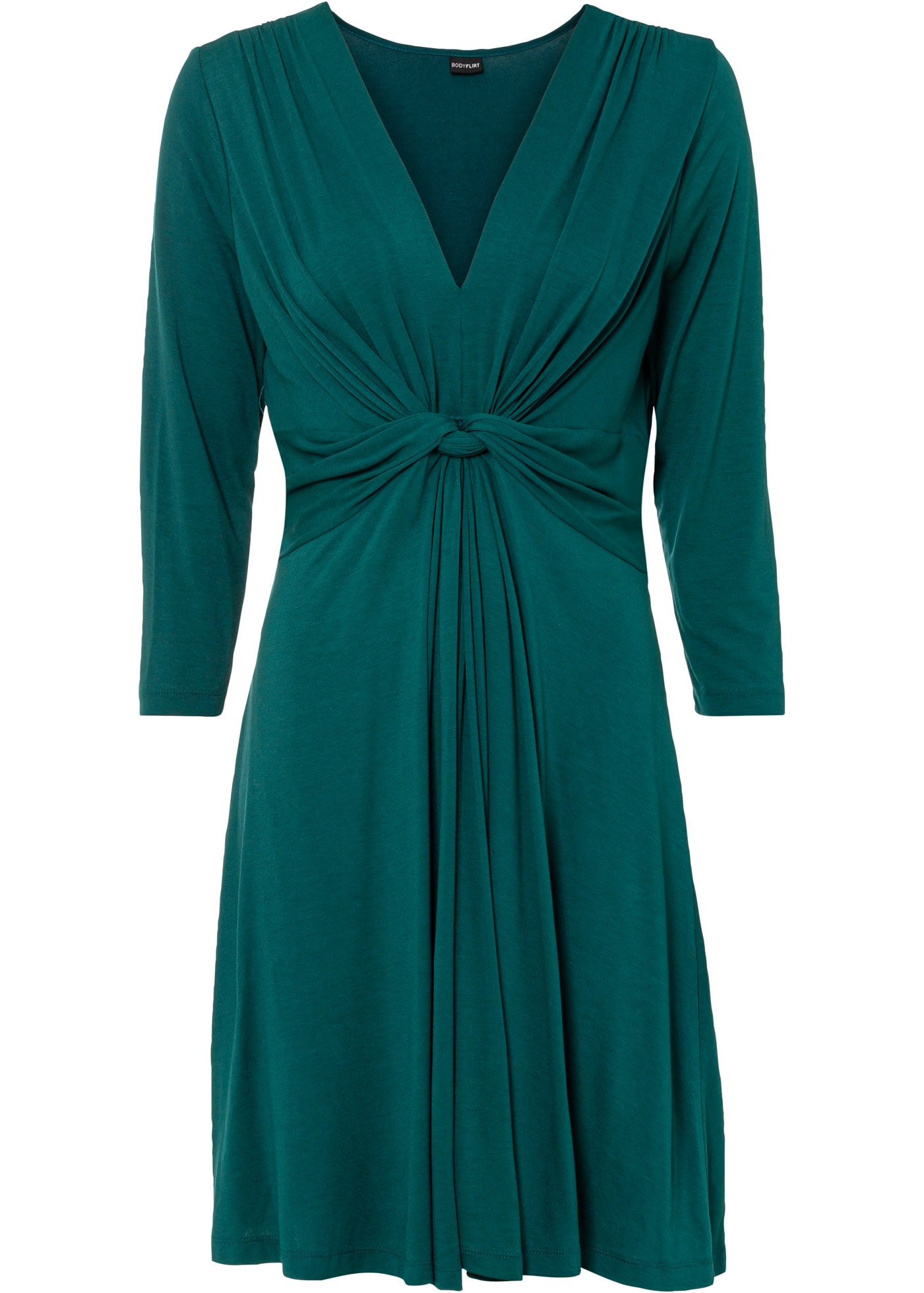 bonprix Jerseykleid »Jerseykleid in fliessendem Viskose-Mix« für Alltag, aus Viskose-Mix, ausgestellte Passform, 3/4-Ärmel