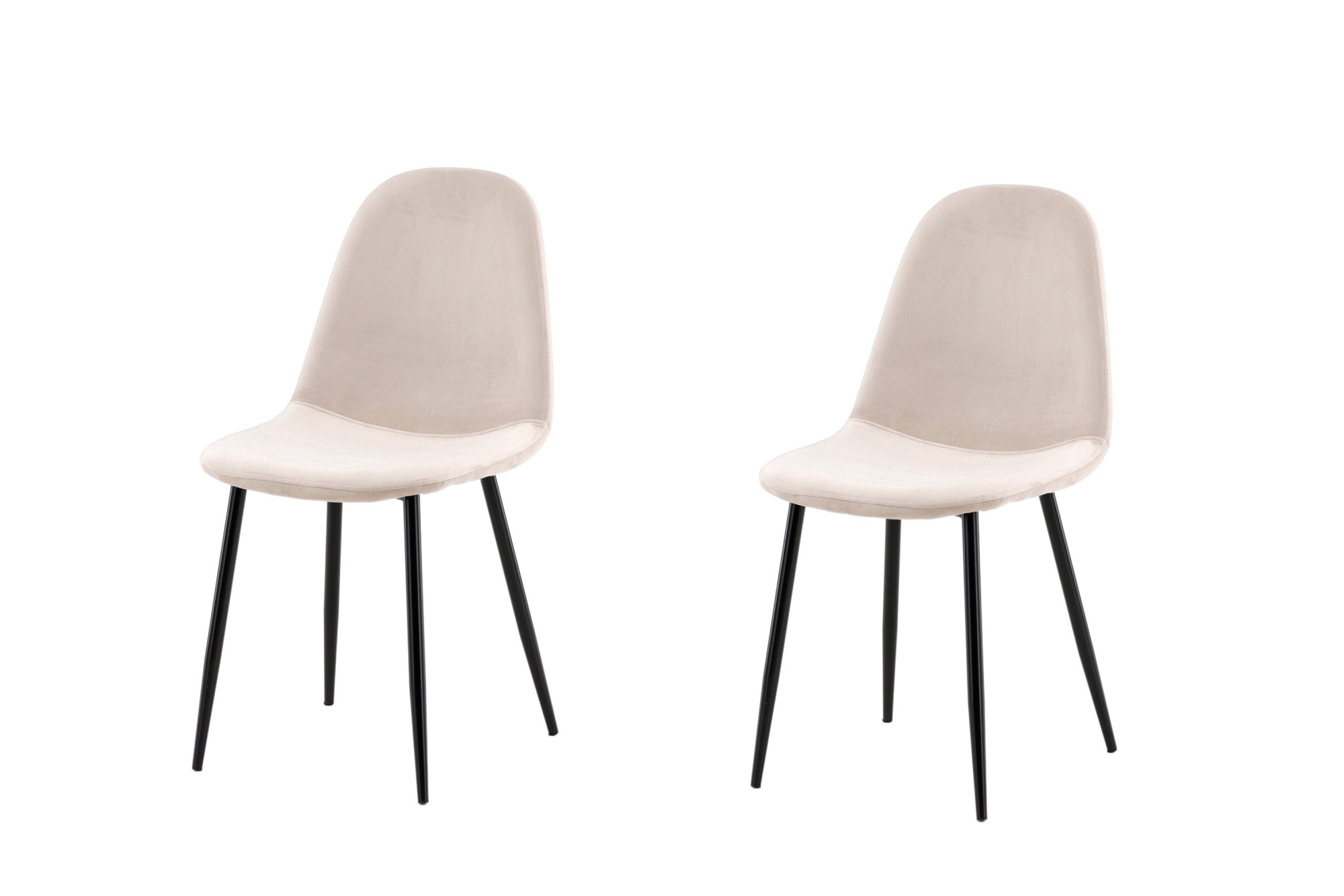 Venture Home Esszimmerstuhl »Polar, 2er-Set Esszimmerstühle in Beige-Samt, 150 kg belastbar« () 2 Stk.Polsterstuhl, Samt-Bezug, Metallbeine, abgerundet, modern