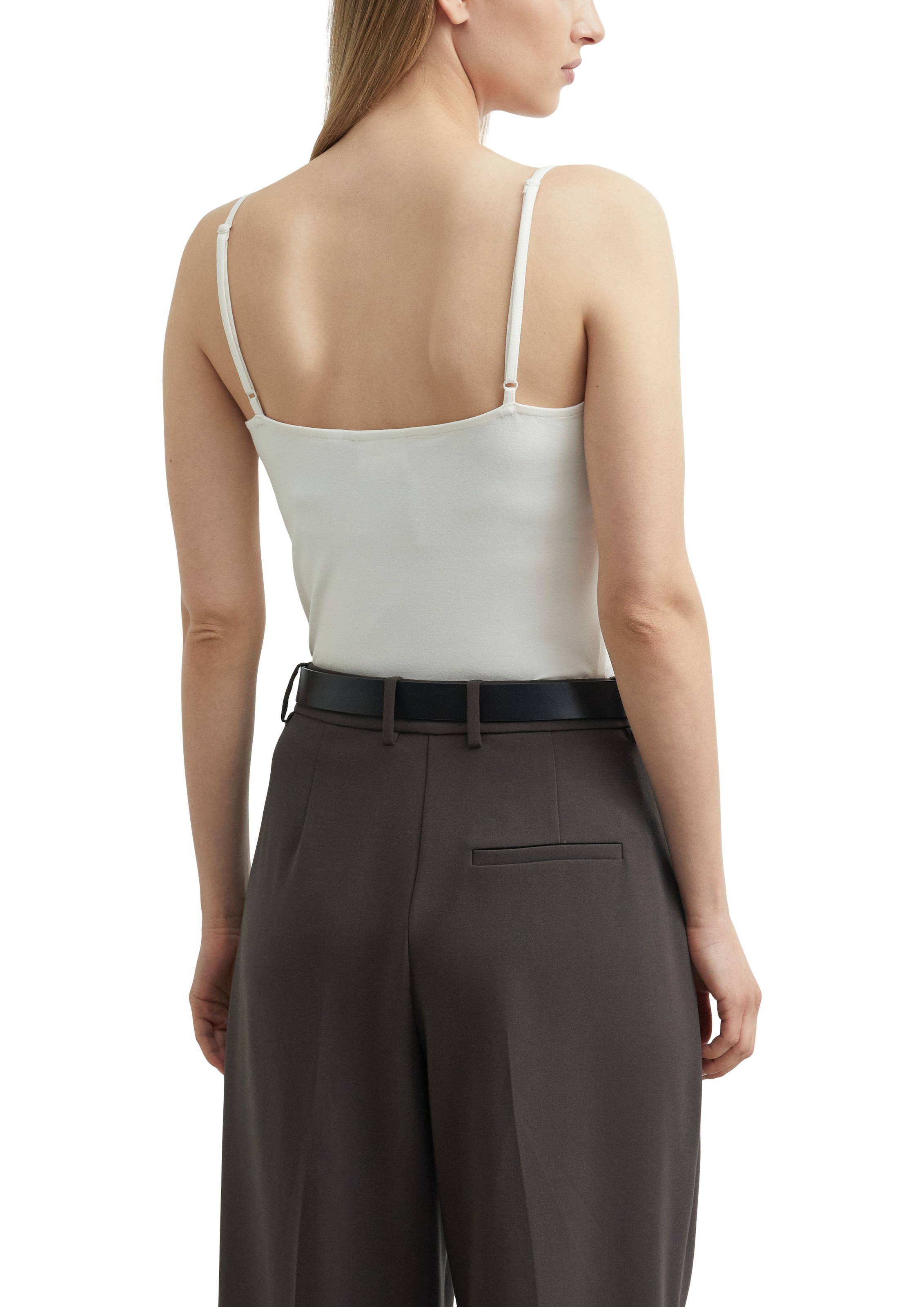 Comma Top à bretelles spaghetti en viscose et avec stretch / col en V