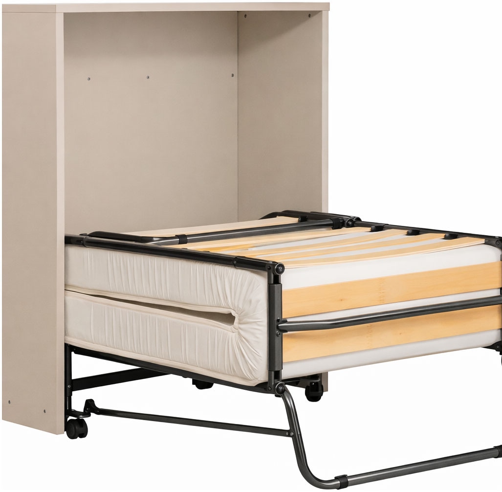 Home affaire Lit armoire »Sognum als Gästebett nutzbar, Wandklappbett in Kommodenoptik« Disponible en blanc, noir et cachemire,  incl. matelas, lit pliant gain de place, optimal pour petits espaces