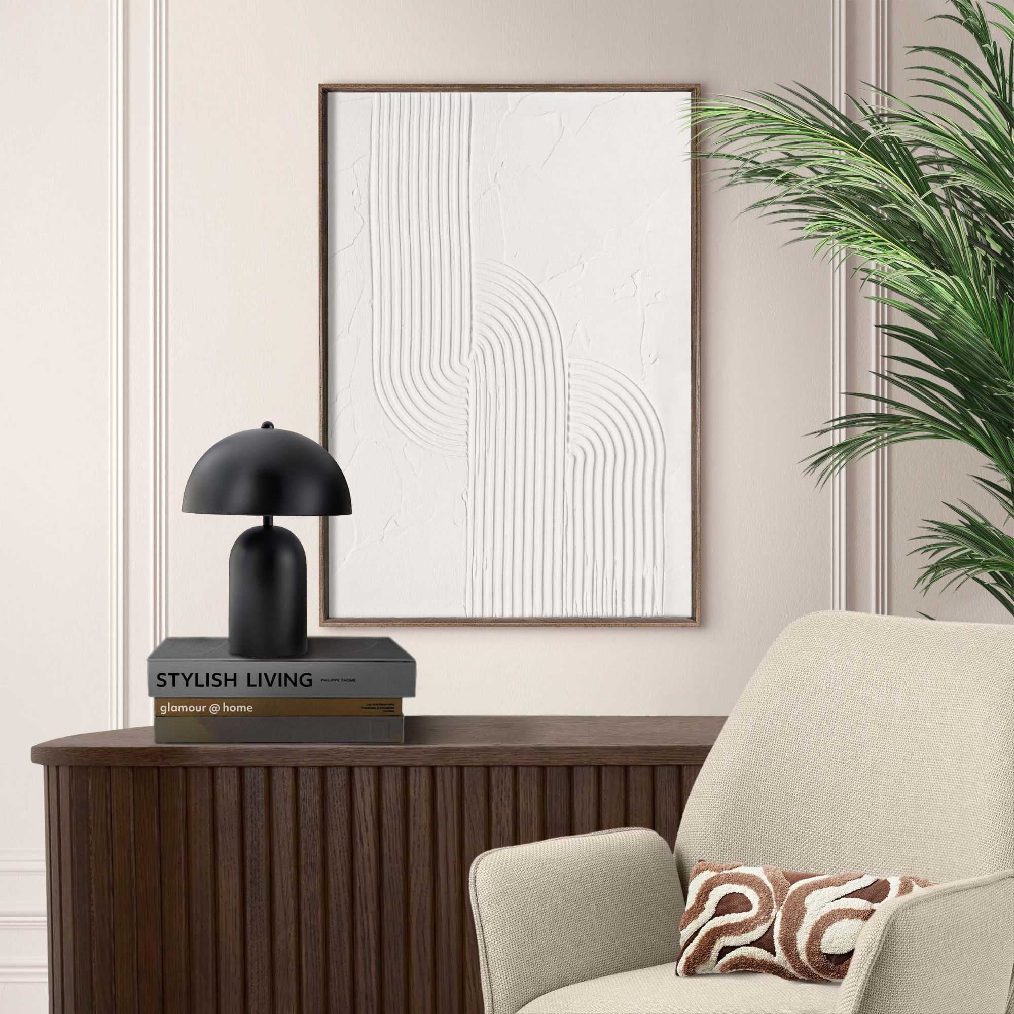 Reinders! Wandbild »Reliefmuster« Wohnzimmer - Weiss - MDF - Abstrakt - 50x70 cm